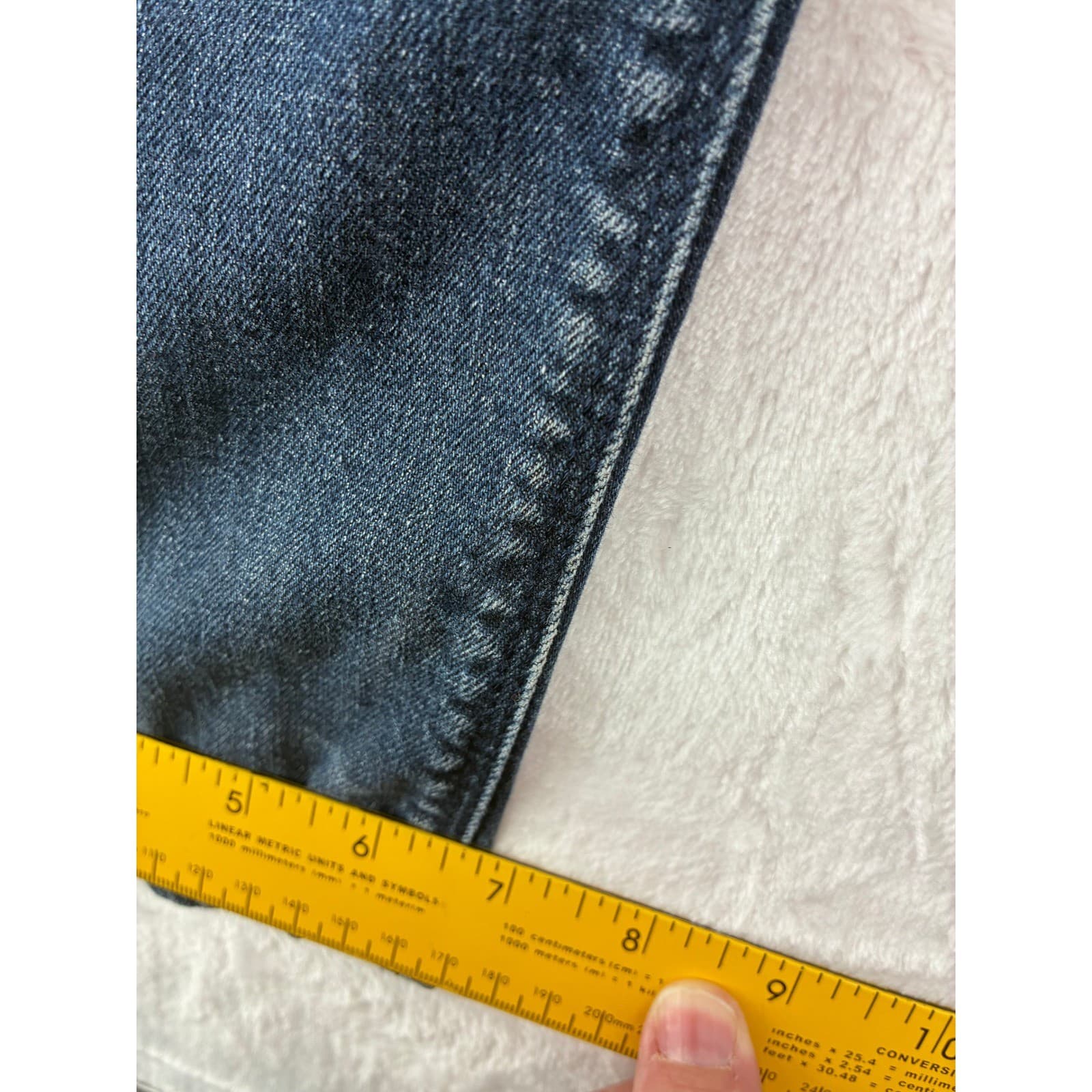 BOSS Hugo Boss Jeans Mens 32x26 Denim Dark Blue Stretch Straight Leg Pants - Thumbnail 6
