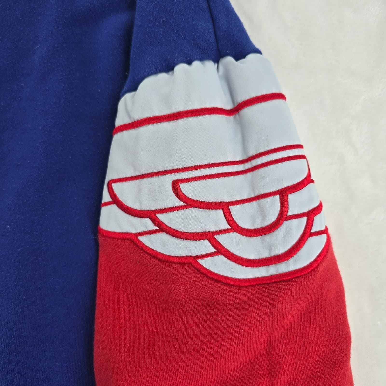 Jordan Sweatshirt Mens 3XL Crewneck Blue Red Wings Logo Pullover AO0426-455 - Thumbnail 4