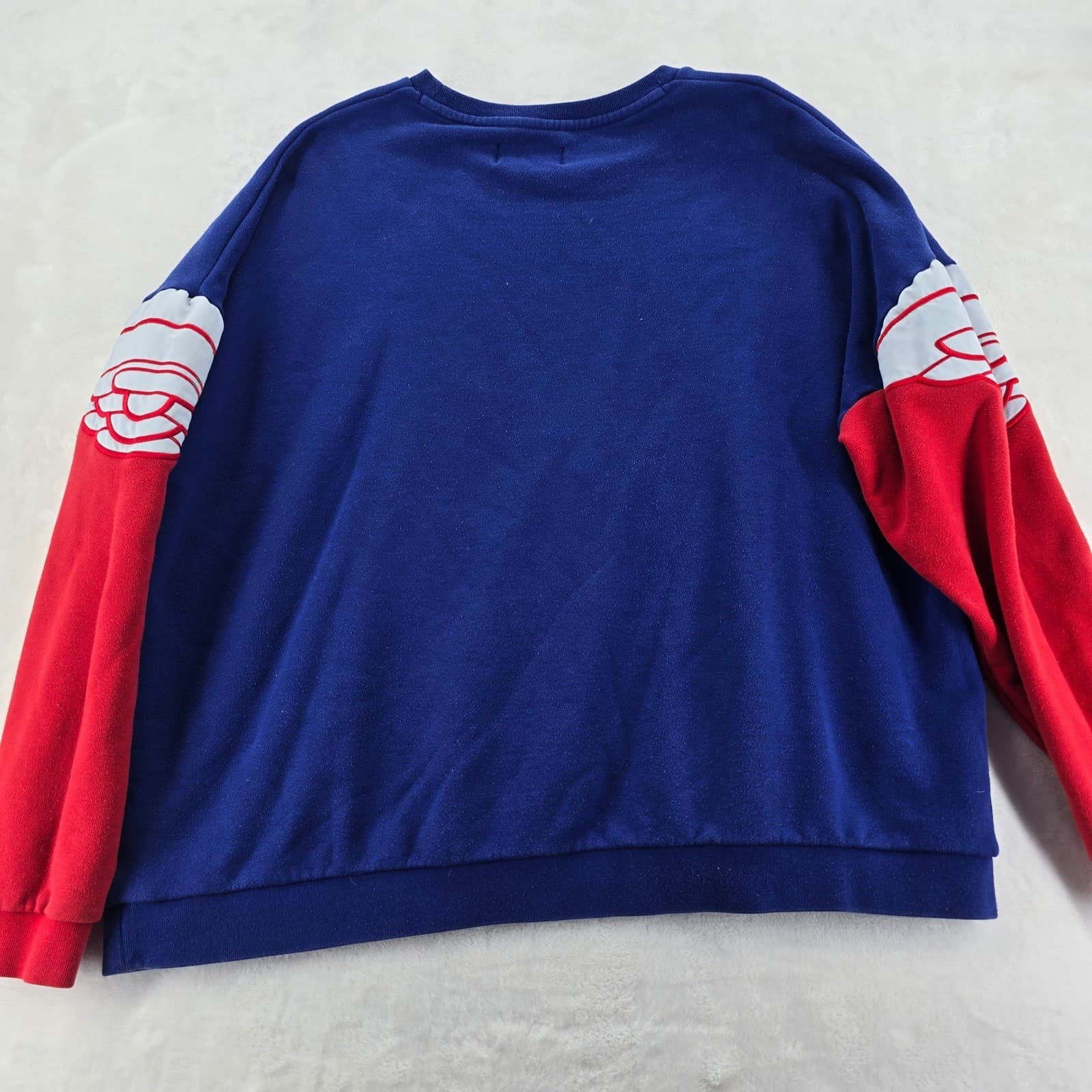 Jordan Sweatshirt Mens 3XL Crewneck Blue Red Wings Logo Pullover AO0426-455 - Thumbnail 9
