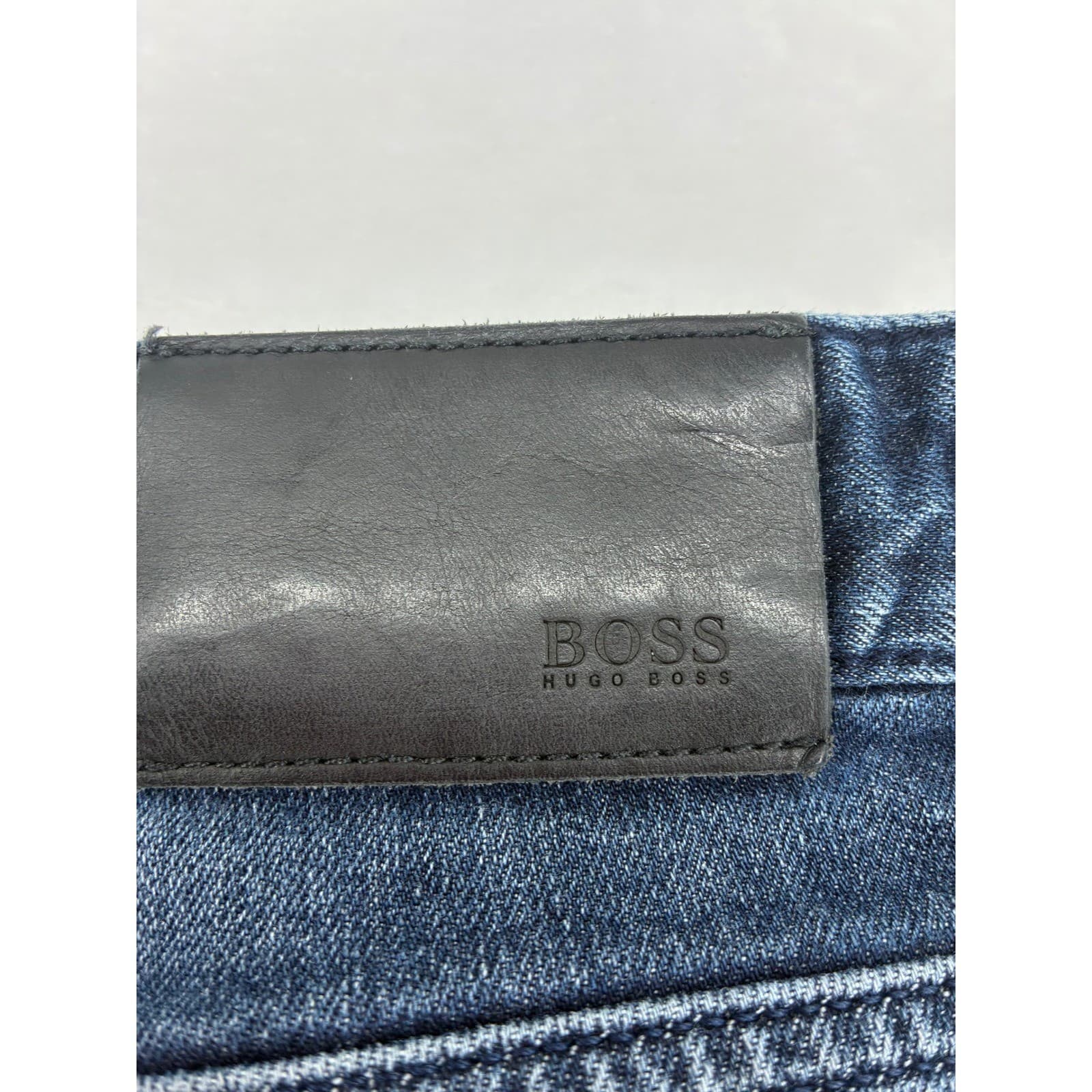 BOSS Hugo Boss Jeans Mens 32x26 Denim Dark Blue Stretch Straight Leg Pants - Thumbnail 8