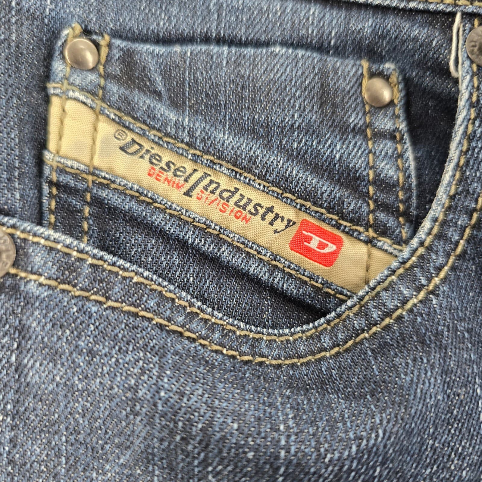 Diesel Ronhy Jeans Womens 27 Straight Blue Wash 008AA Stretch Made in Italy - Thumbnail 7