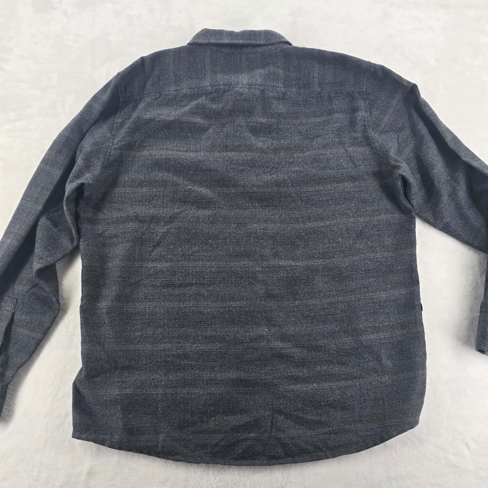 Marmot Button Down Mens Large Flannel Charcoal Gray Herringbone Stripe M14917 - Thumbnail 8