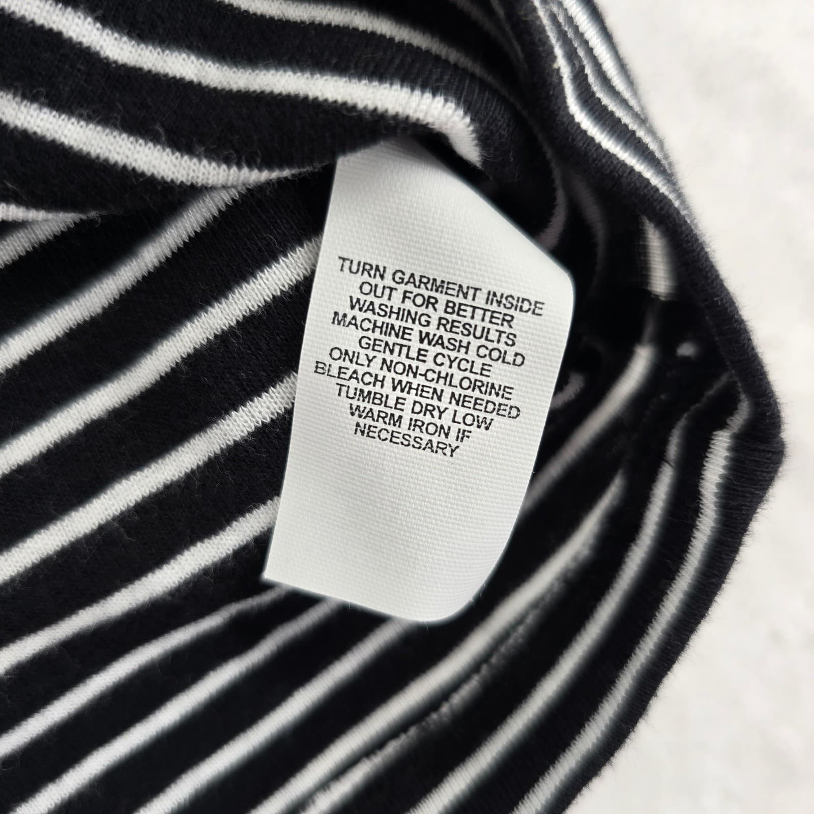 Jones New York Shirt Womens M Long Sleeve Lot 2 Black White Striped Cotton Tee - Thumbnail 9