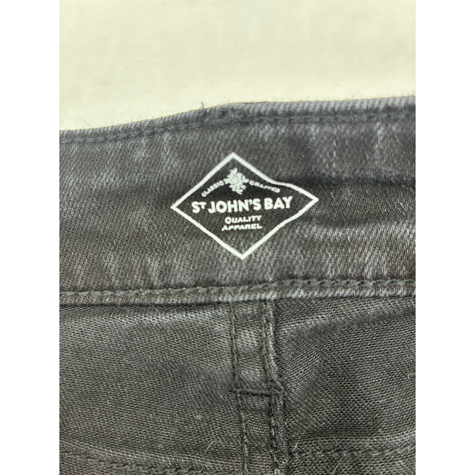 St John's Bay Straight Leg Mens 14PS Jeans Black Classic Denim Pants - Thumbnail 2