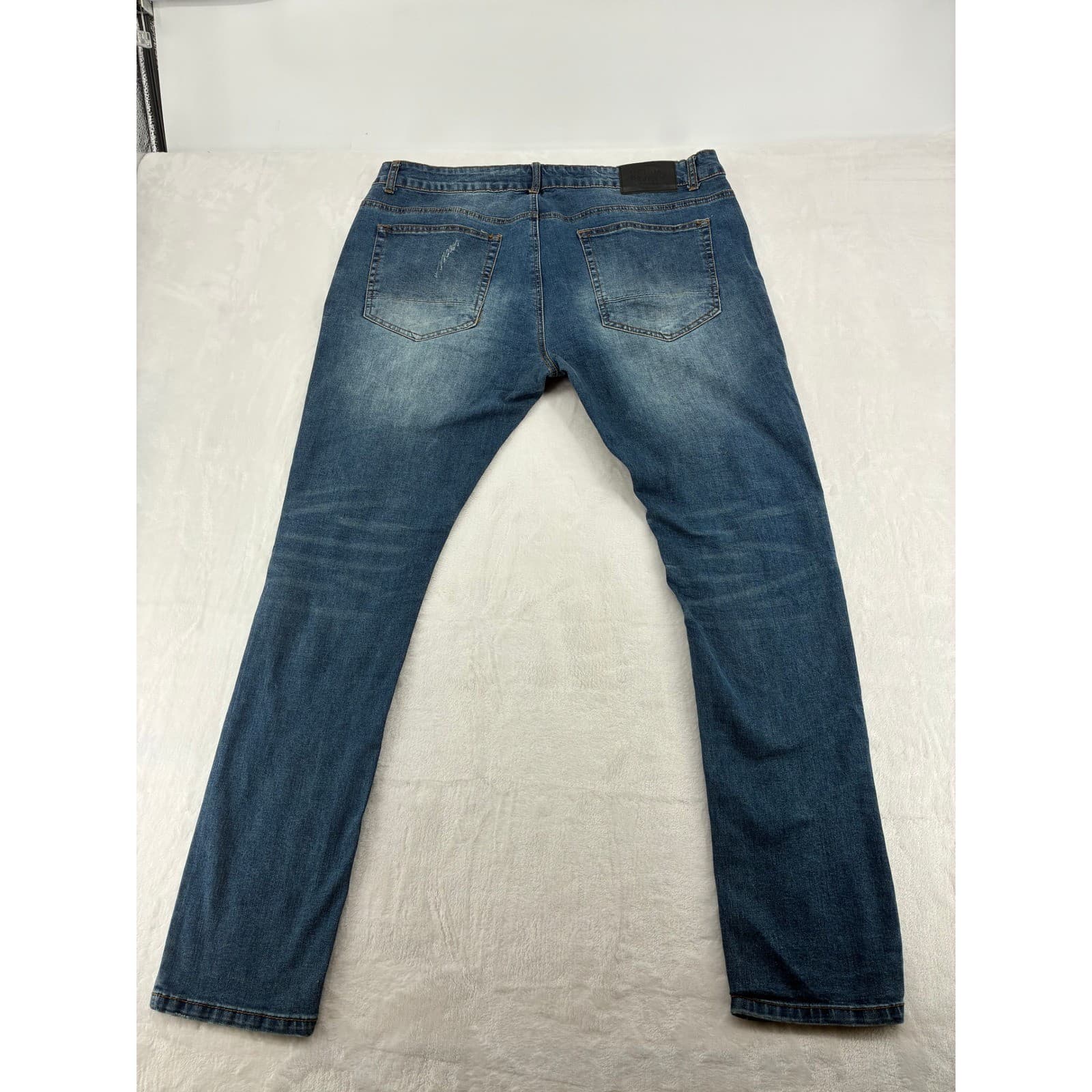 Denim & Rivets Jeans Mens 38 Jeans Blue Distressed Slim Fit Stretch - Thumbnail 10
