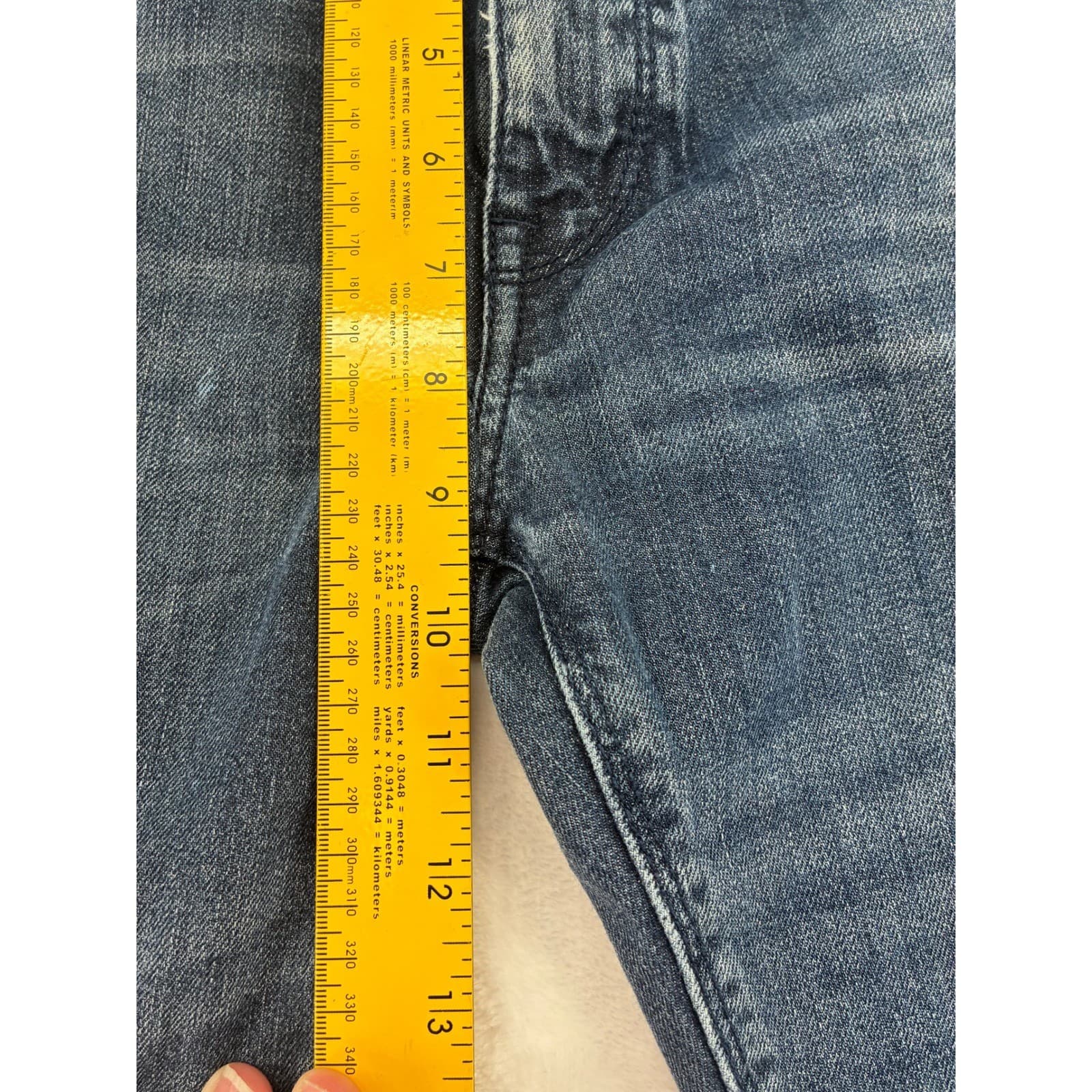 BOSS Hugo Boss Jeans Mens 32x26 Denim Dark Blue Stretch Straight Leg Pants - Thumbnail 4