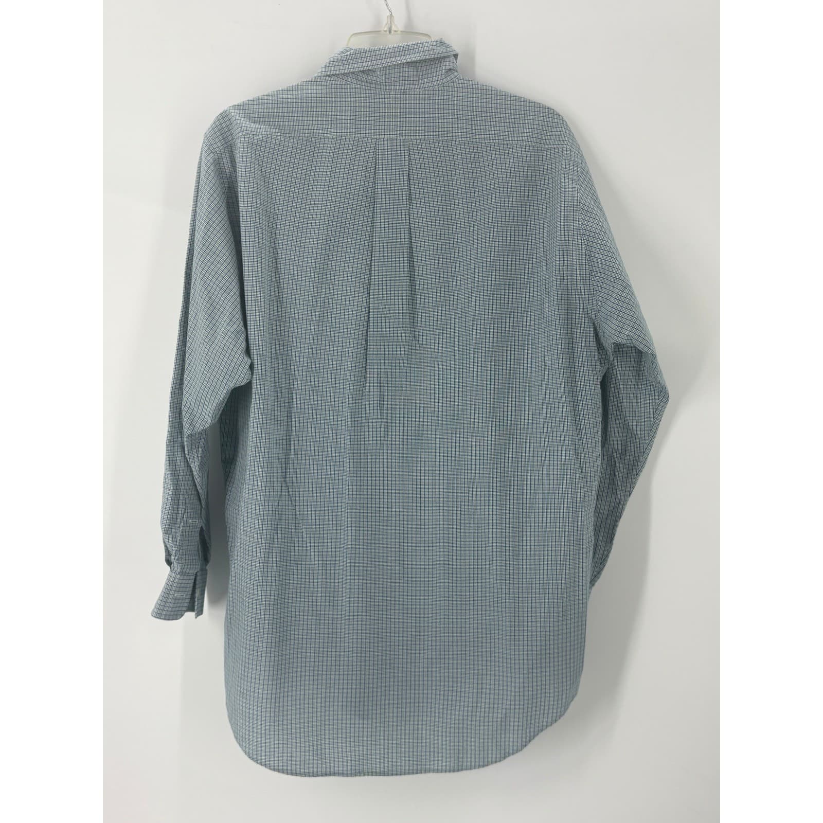 Ralph Lauren Yarmouth Button Down Shirt Check 15.5 32/33 Blue Green Mens - Thumbnail 4