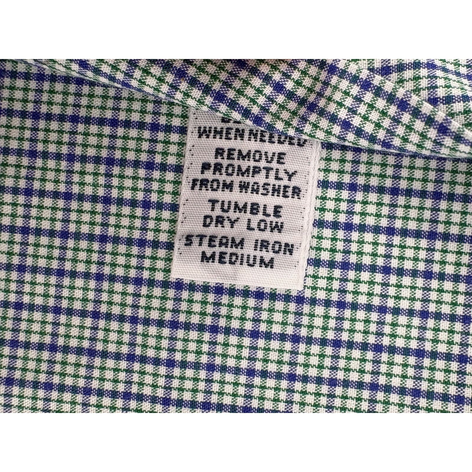 Ralph Lauren Yarmouth Button Down Shirt Check 15.5 32/33 Blue Green Mens - Thumbnail 9