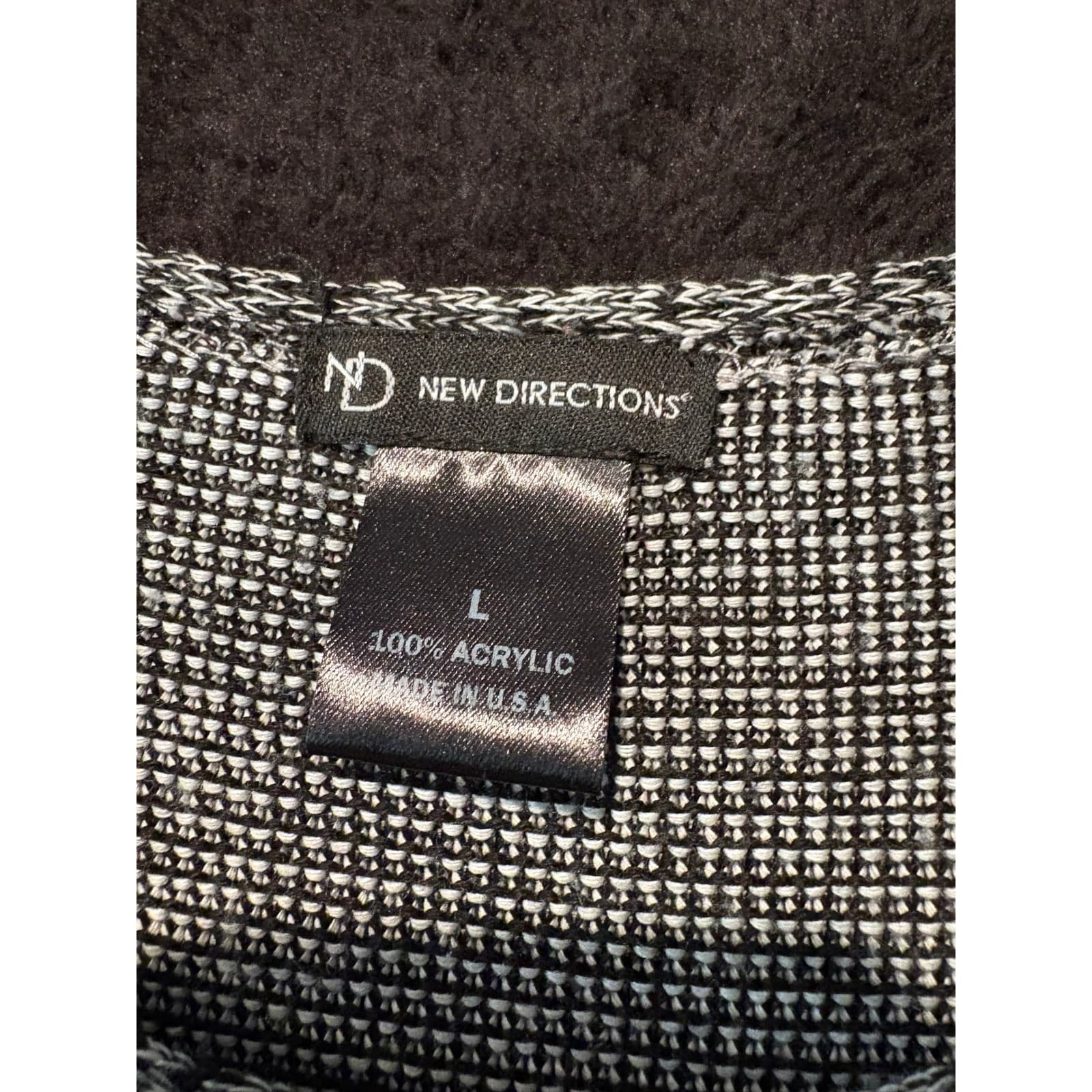 New Directions Women's Black and White 3/4 Sleeve Knit Tunic Top - Large - Thumbnail 2