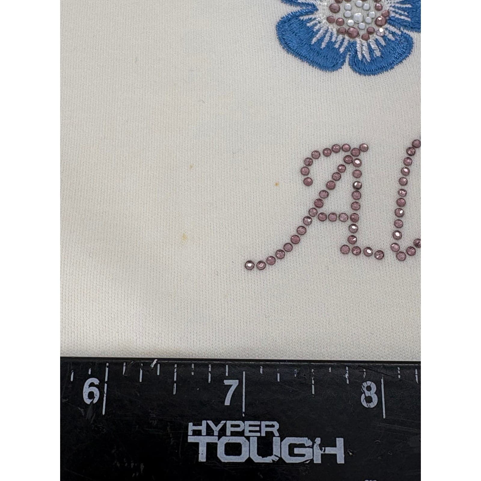 Cruise Wear & Co T-Shirt Womens S Tee Ivory Alaska Embroidered Rhinestone Cotton - Thumbnail 4