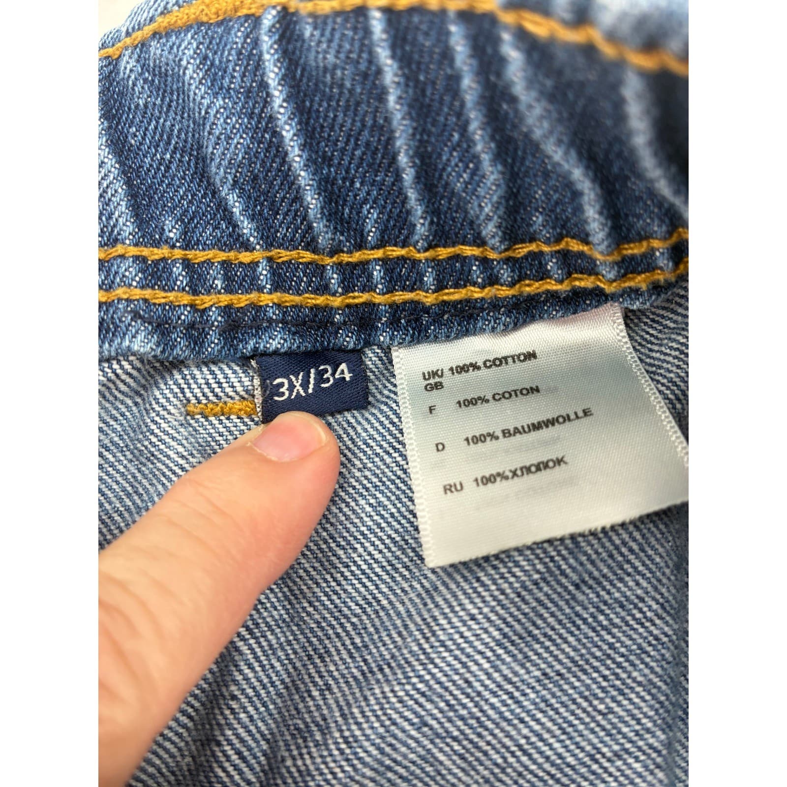 Canyon Ridge Capri Womens 3X Blue Denim Elastic Waist Cropped Pants Cotton - Thumbnail 3