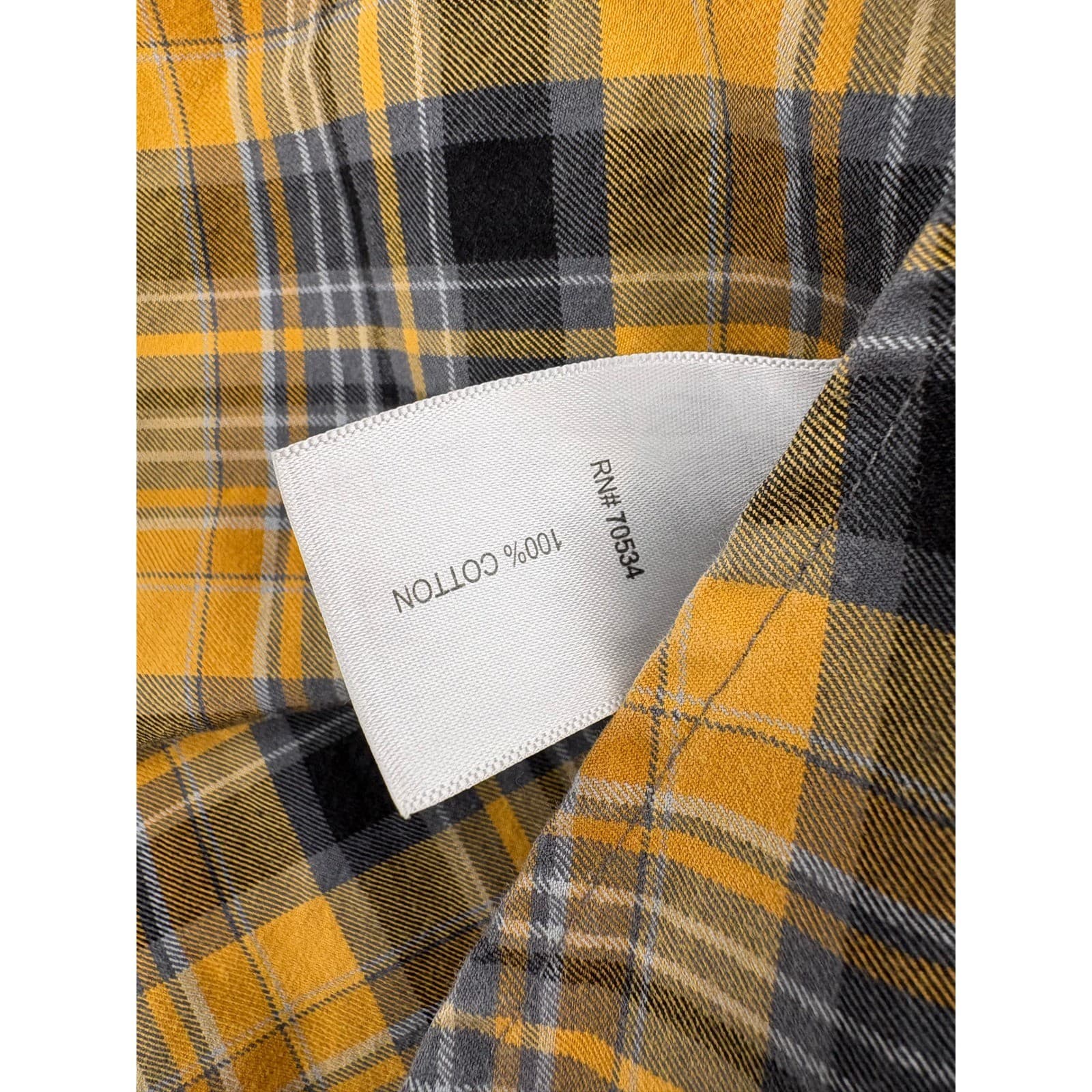 Orvis Signature Twill Mens Large Shirt Yellow Black Plaid Long Sleeve ButtonDown - Thumbnail 3
