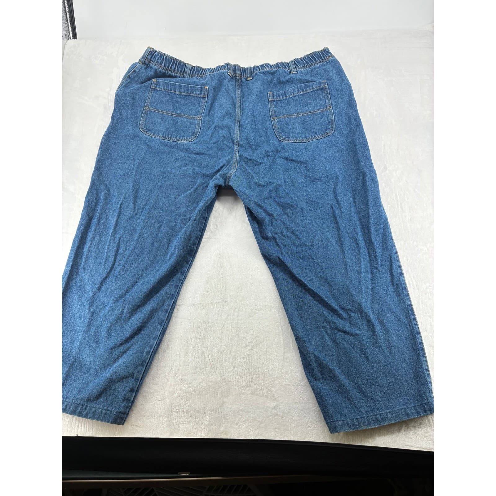 Canyon Ridge Capri Womens 3X Blue Denim Elastic Waist Cropped Pants Cotton - Thumbnail 9