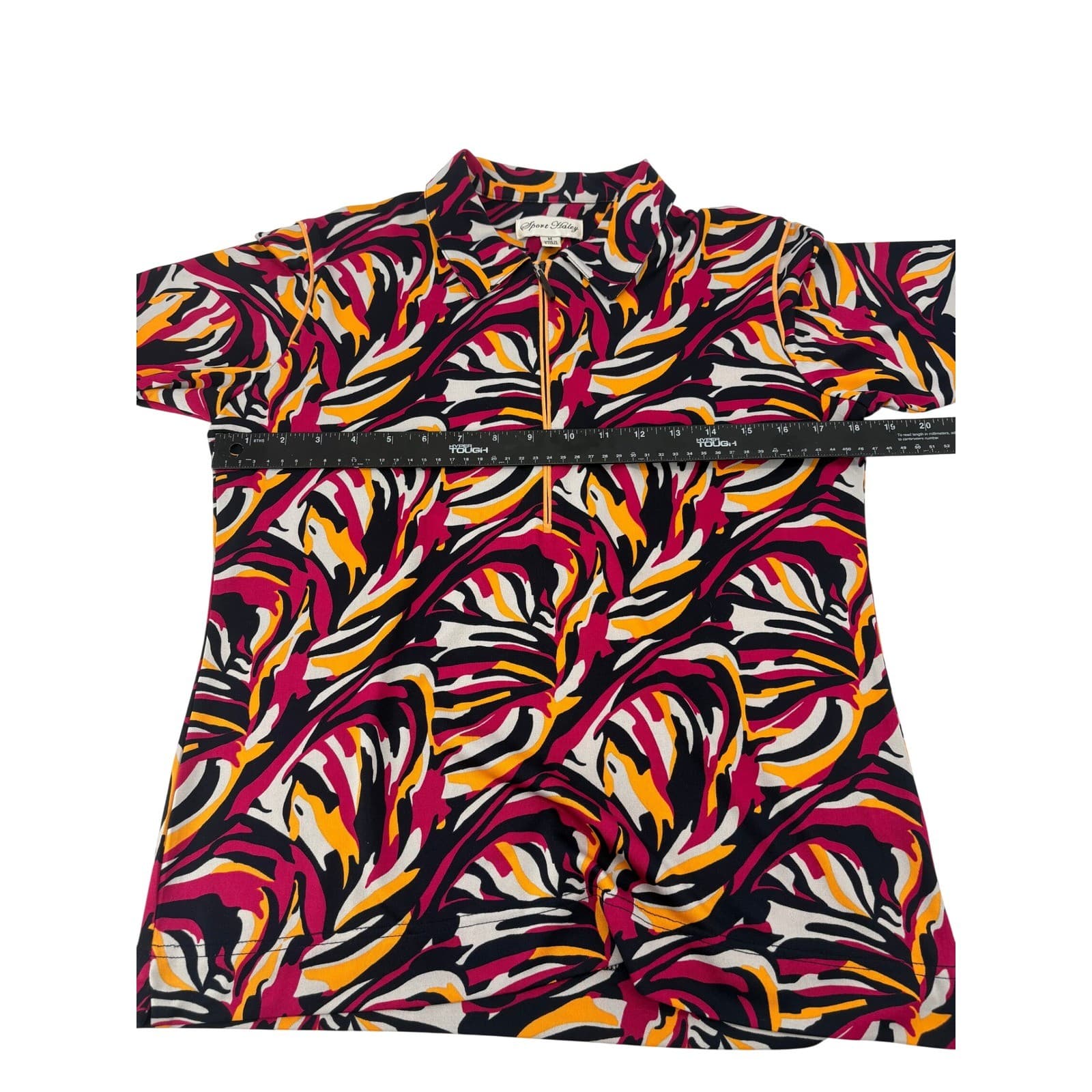 Sport Haley Polo Womens M Shirt Multicolor Quarter Zip Short Sleeve Golf - Thumbnail 5