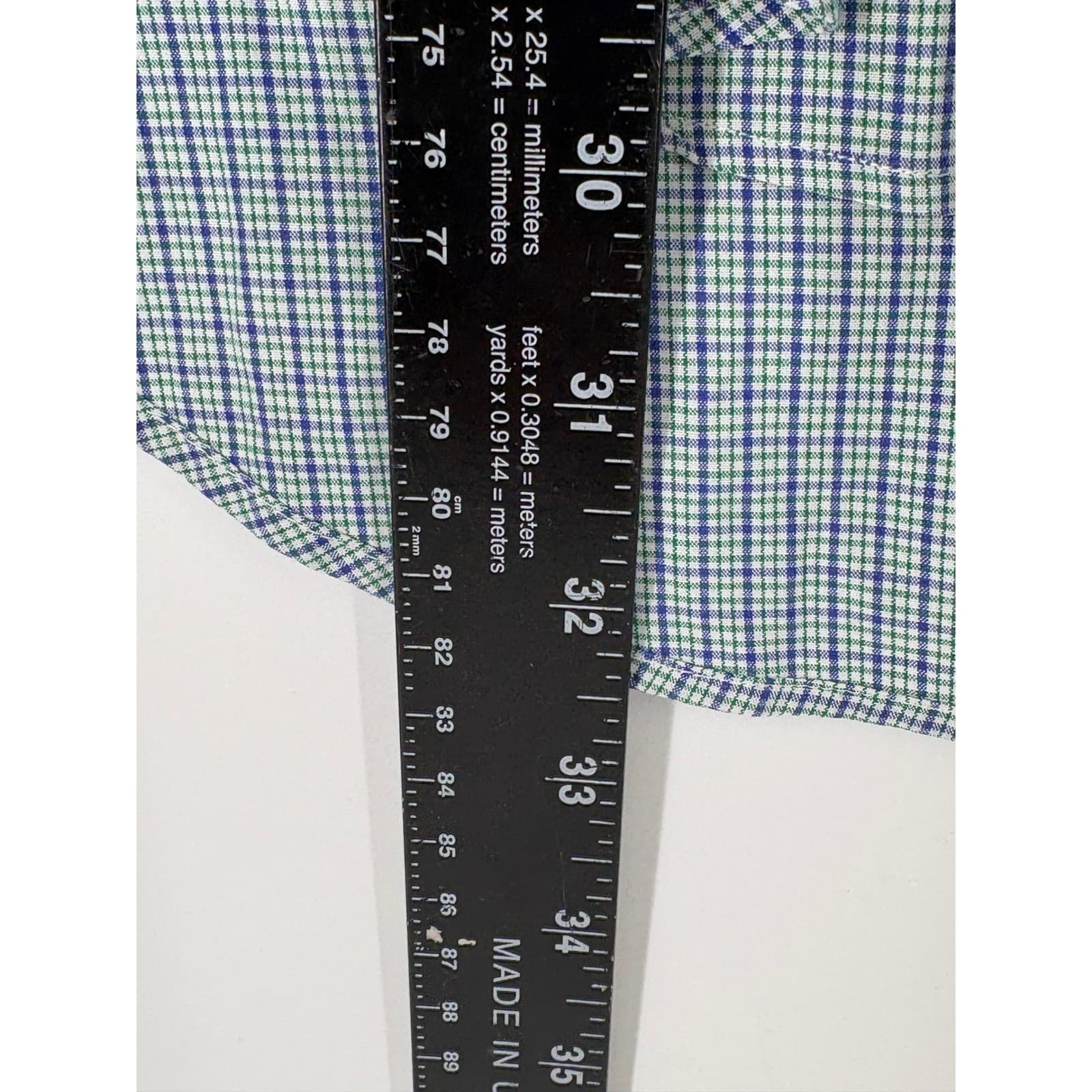 Ralph Lauren Yarmouth Button Down Shirt Check 15.5 32/33 Blue Green Mens - Thumbnail 3