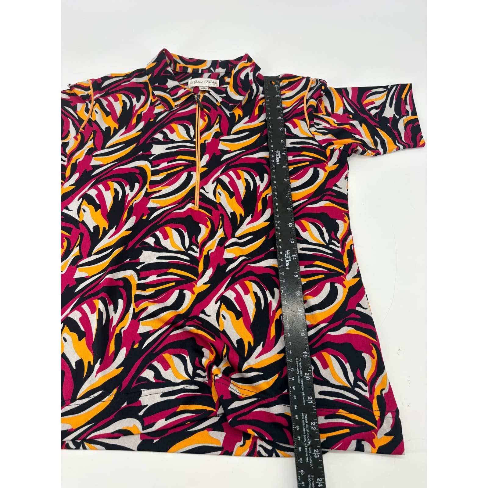 Sport Haley Polo Womens M Shirt Multicolor Quarter Zip Short Sleeve Golf - Thumbnail 6