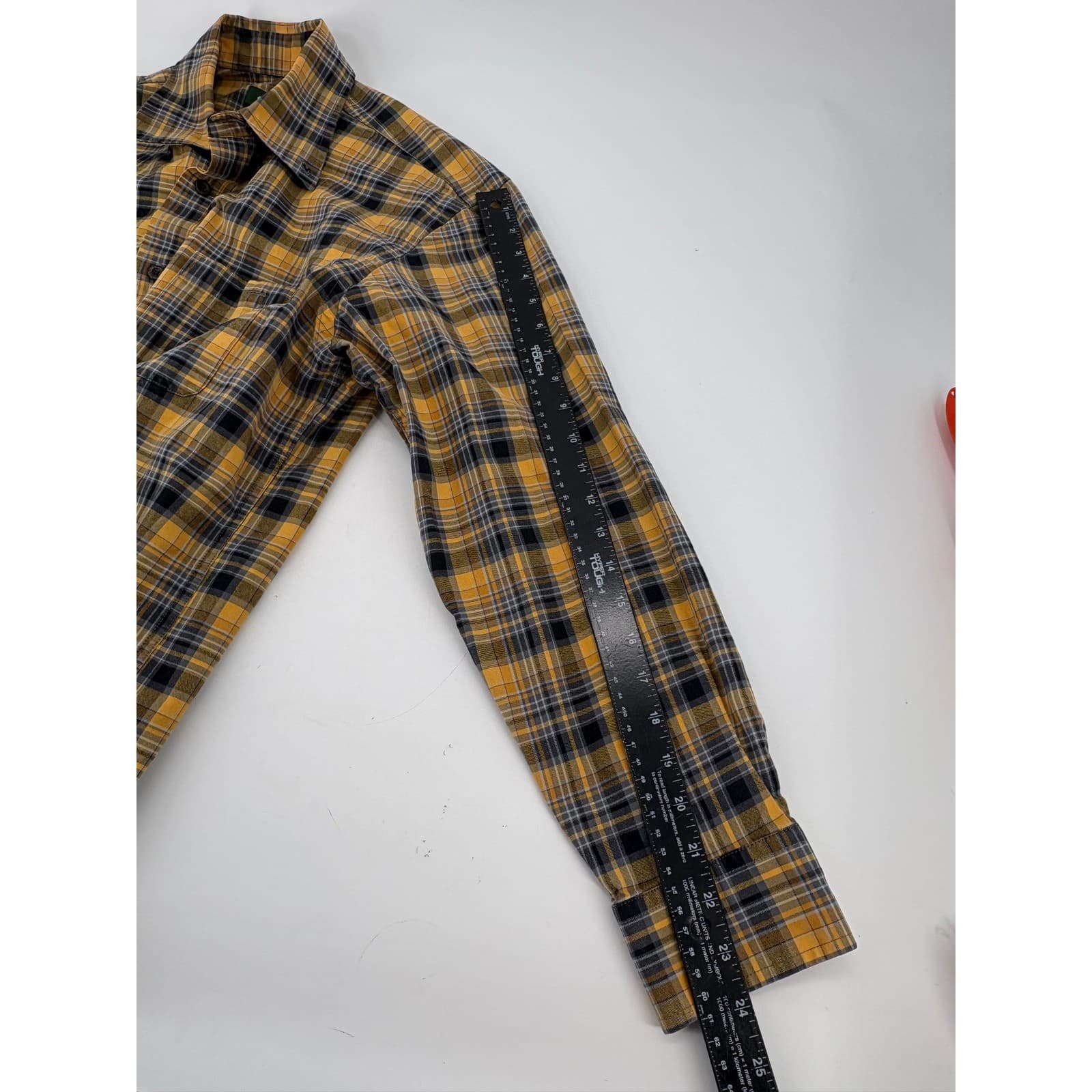 Orvis Signature Twill Mens Large Shirt Yellow Black Plaid Long Sleeve ButtonDown - Thumbnail 8