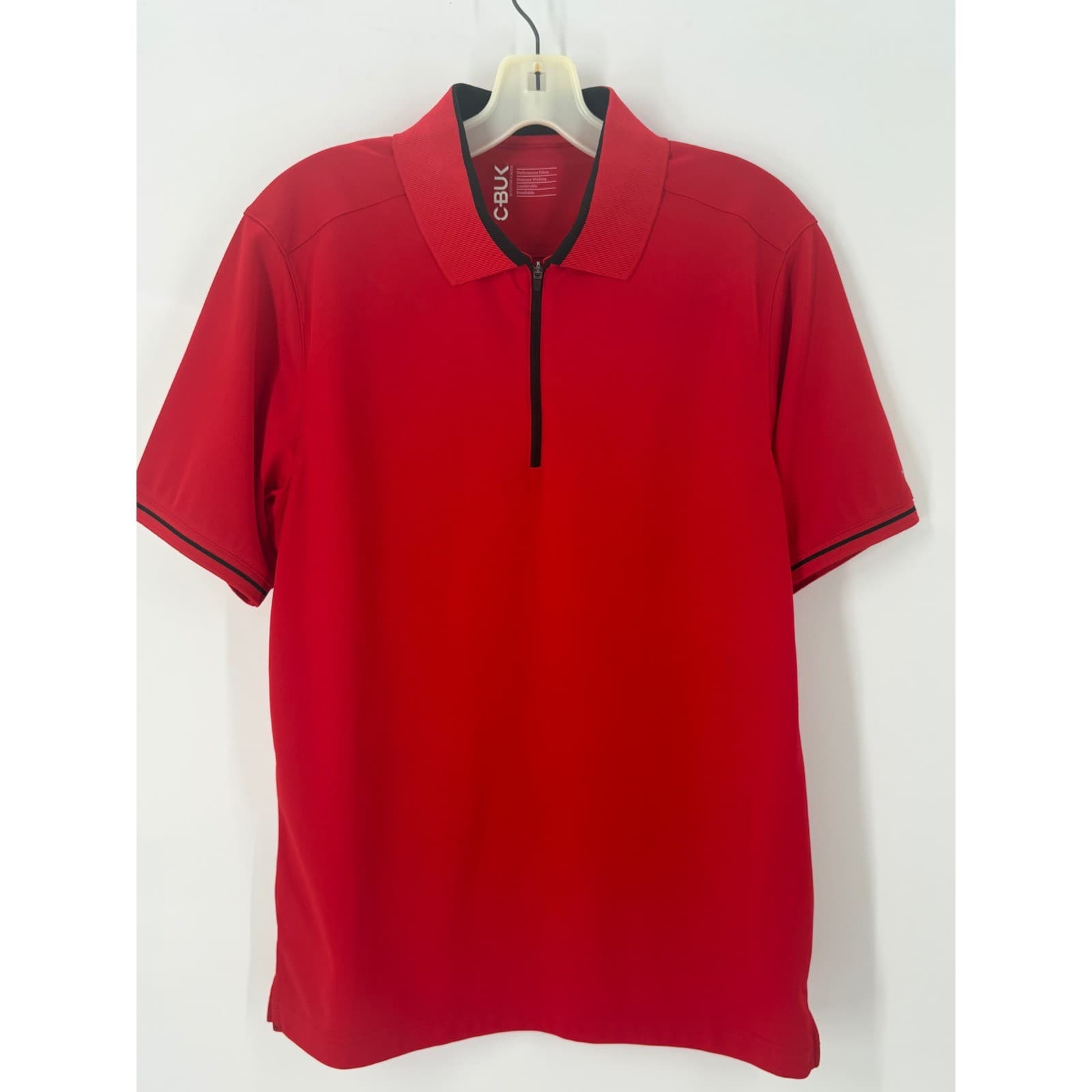 CBUK Cutter & Buck Performance Polo Shirt 1/4 Zip Red Small - Thumbnail 2