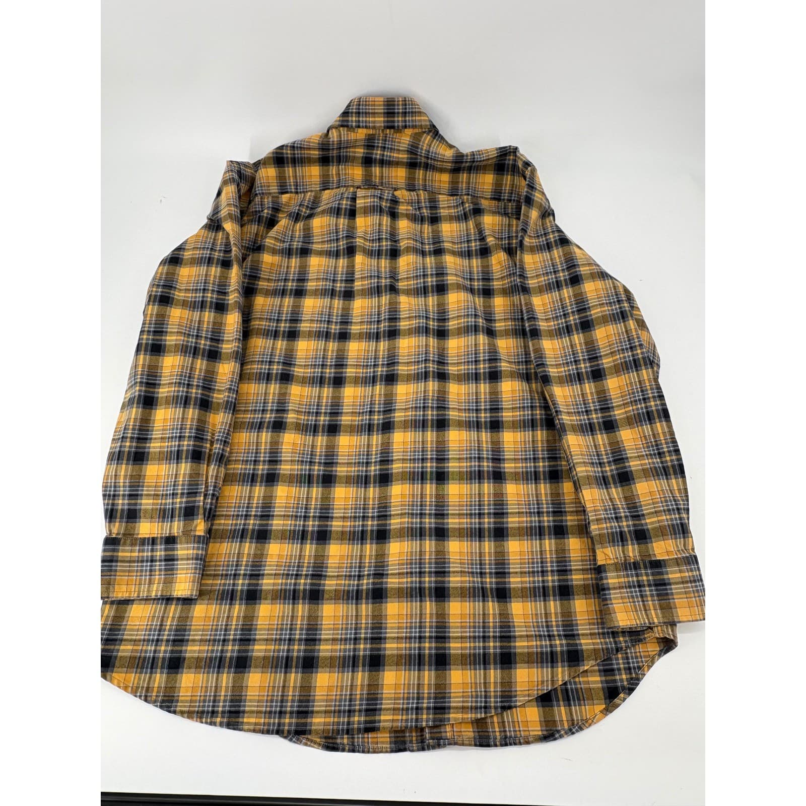 Orvis Signature Twill Mens Large Shirt Yellow Black Plaid Long Sleeve ButtonDown - Thumbnail 11