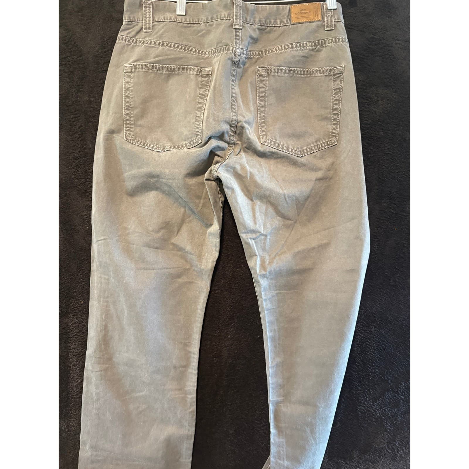 Dockers Classic Fit Flat Front W34 L34 Gray Cotton Casual Pants Men's - Thumbnail 8
