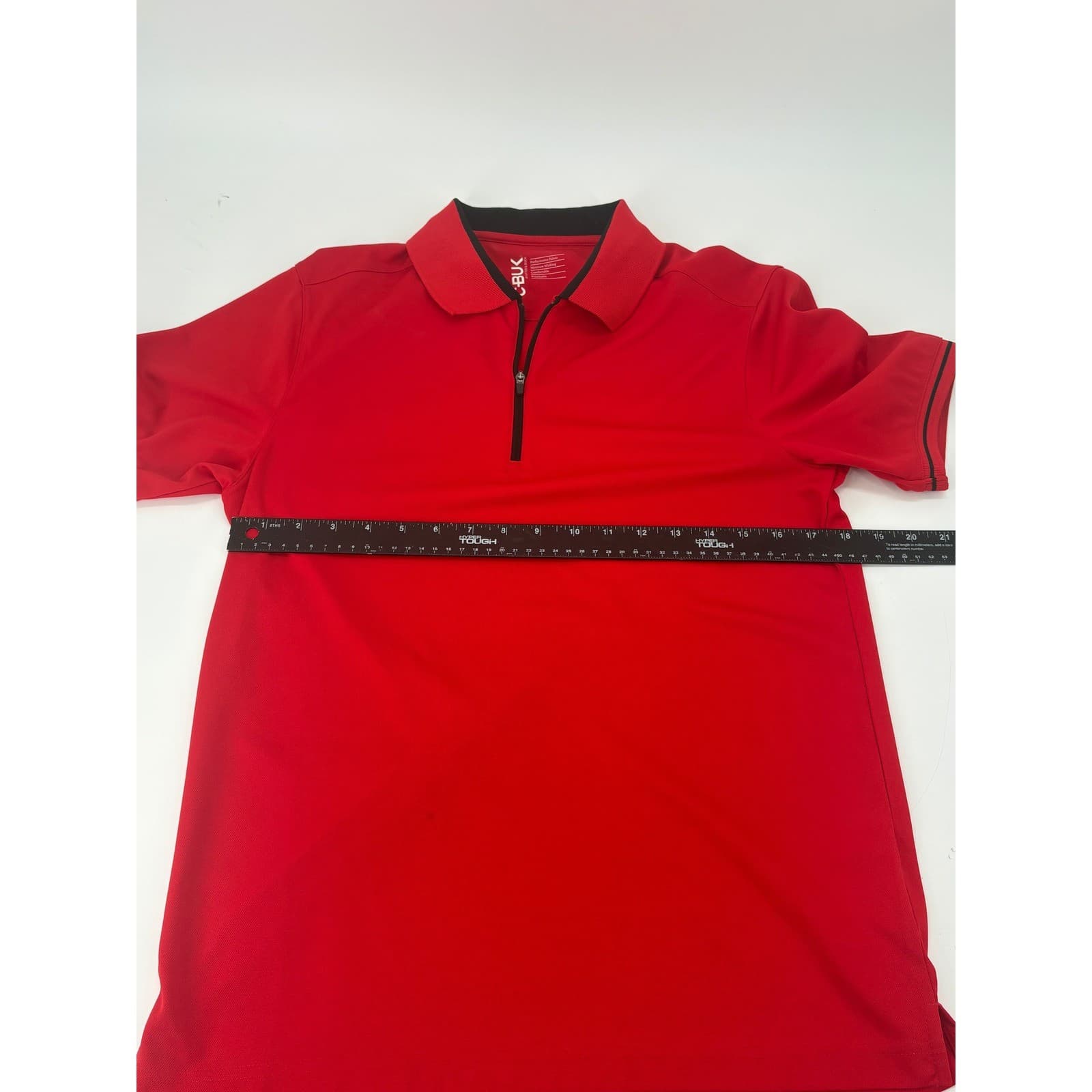 CBUK Cutter & Buck Performance Polo Shirt 1/4 Zip Red Small - Thumbnail 6
