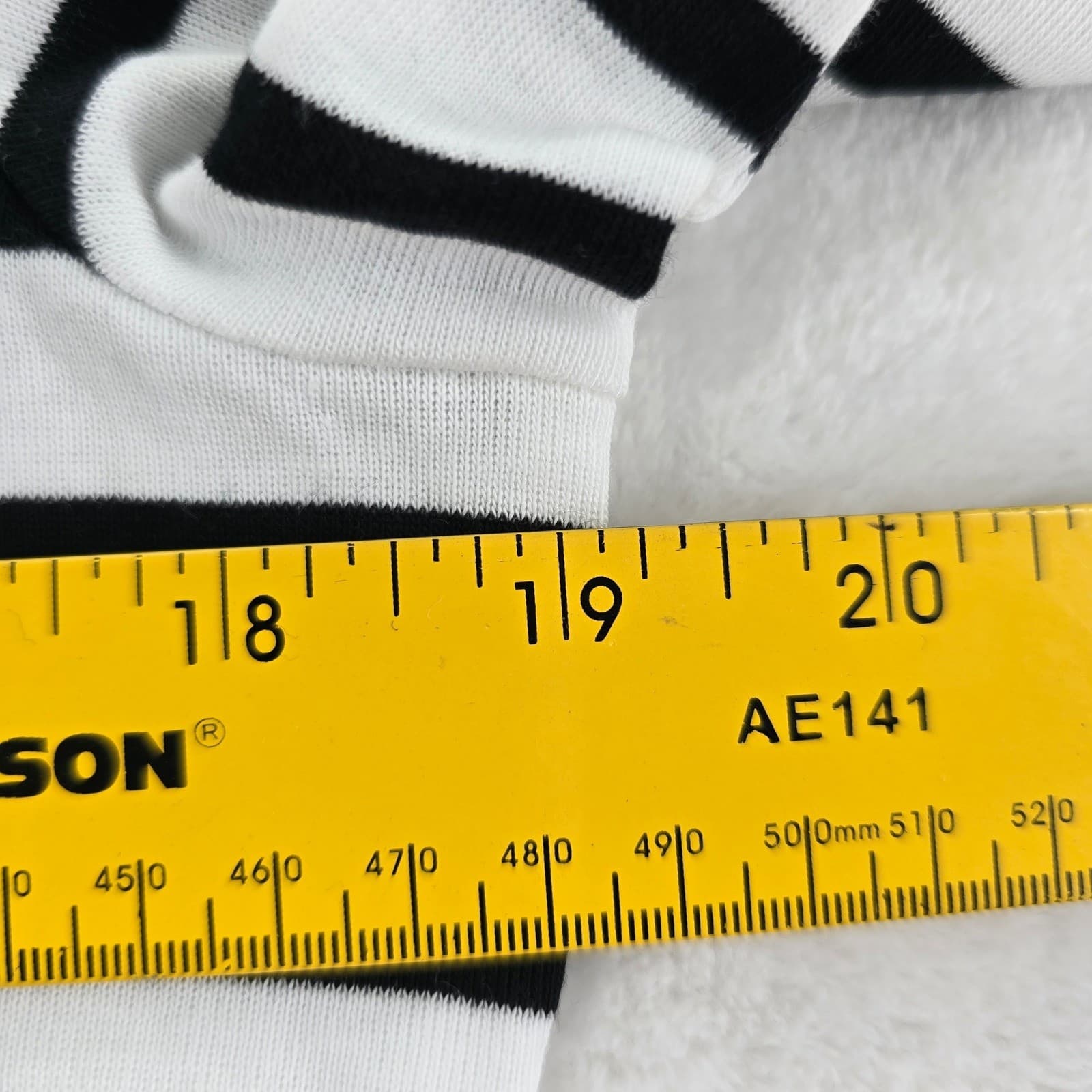 Lauren Ralph Lauren Top Womens L Shirt Black White Striped Quarter Zip - Thumbnail 5