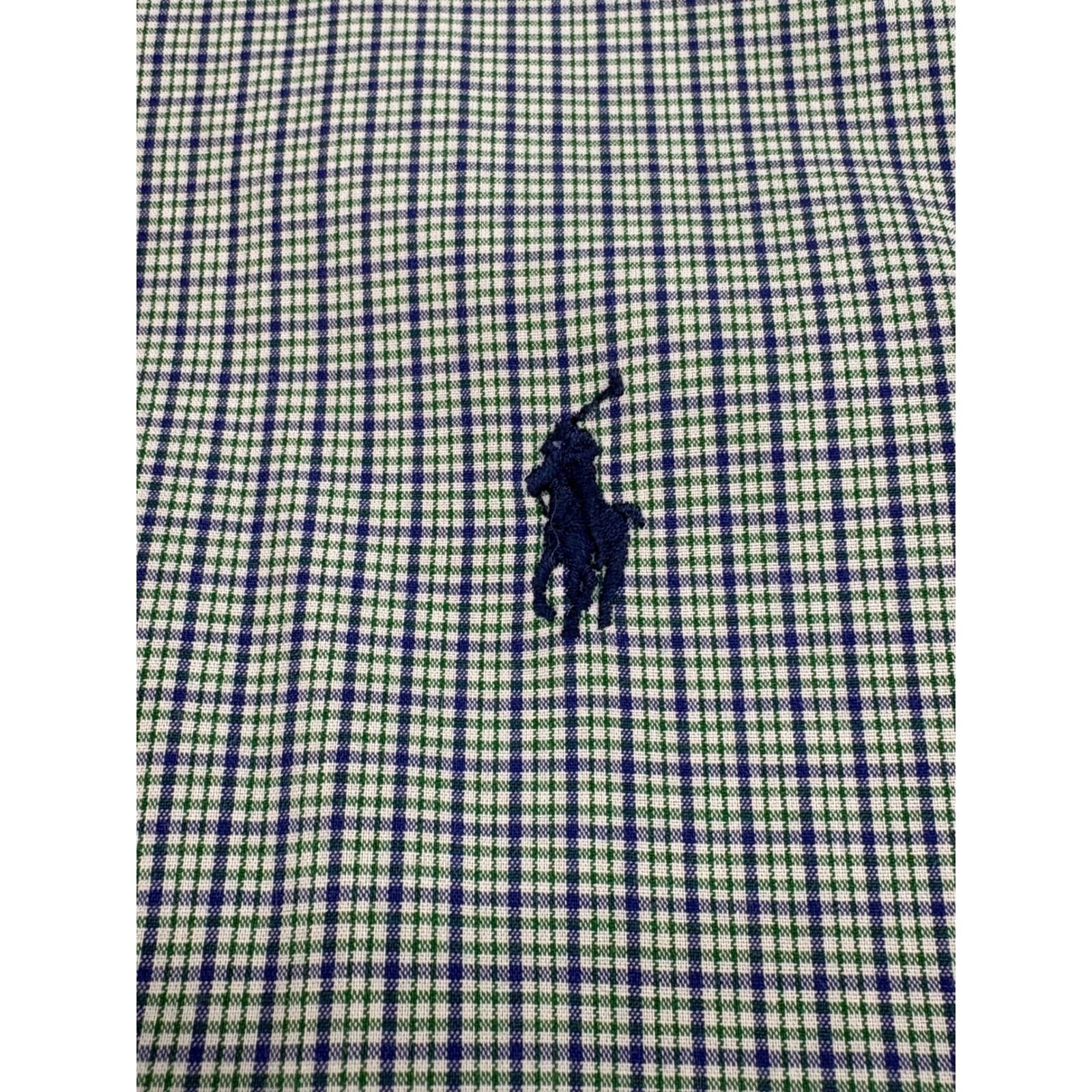 Ralph Lauren Yarmouth Button Down Shirt Check 15.5 32/33 Blue Green Mens - Thumbnail 6
