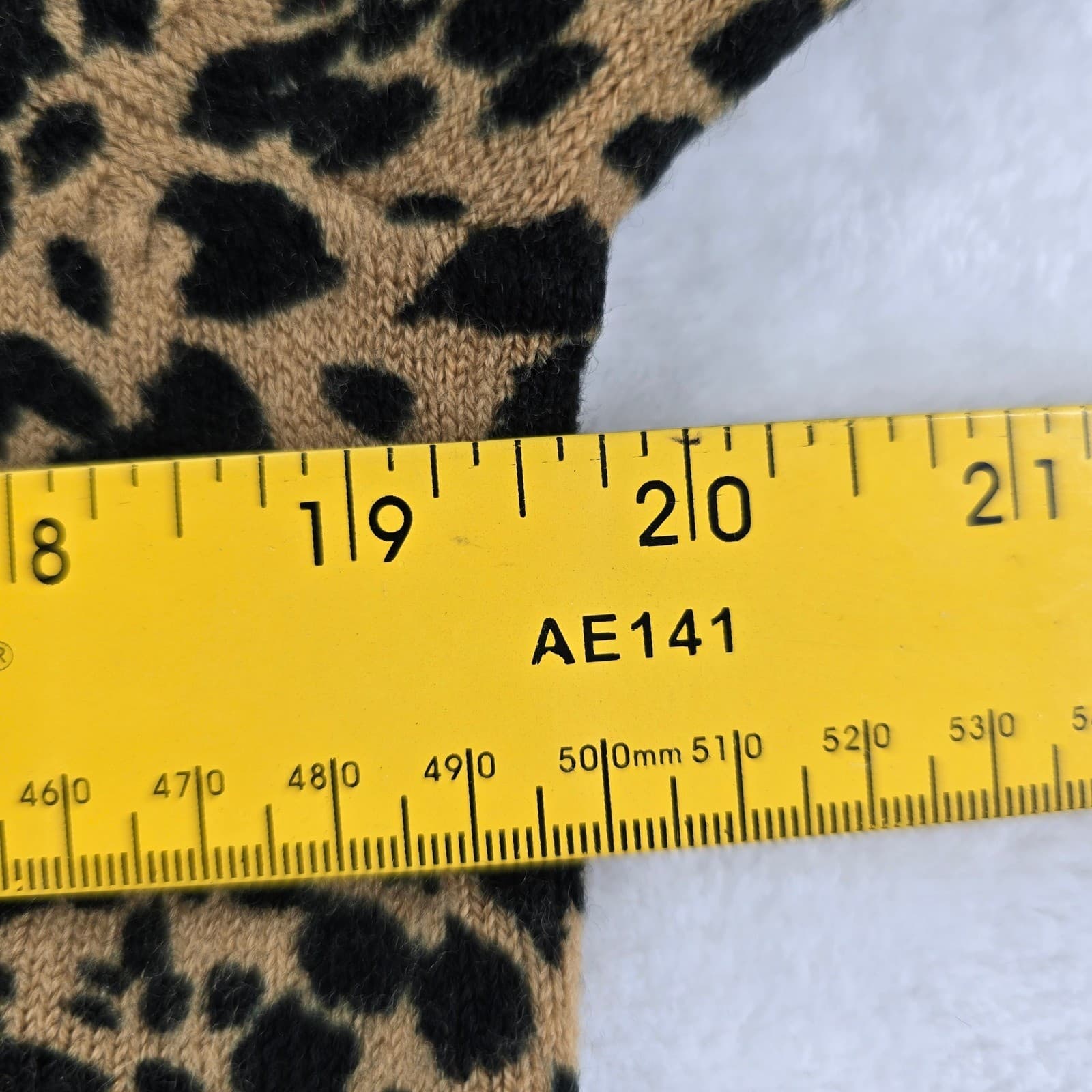 Originals V-Neck Sweater Womens M Sweater Brown Leopard Print Luxelon Acrylic - Thumbnail 4