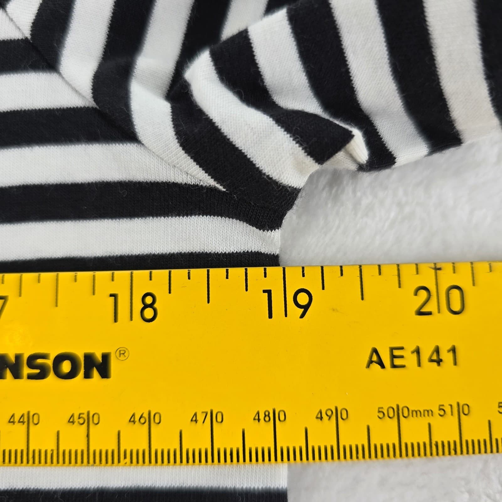 Jones New York Shirt Womens M Top Black White Striped Boat Neck 3/4 Sleeve NWT - Thumbnail 7