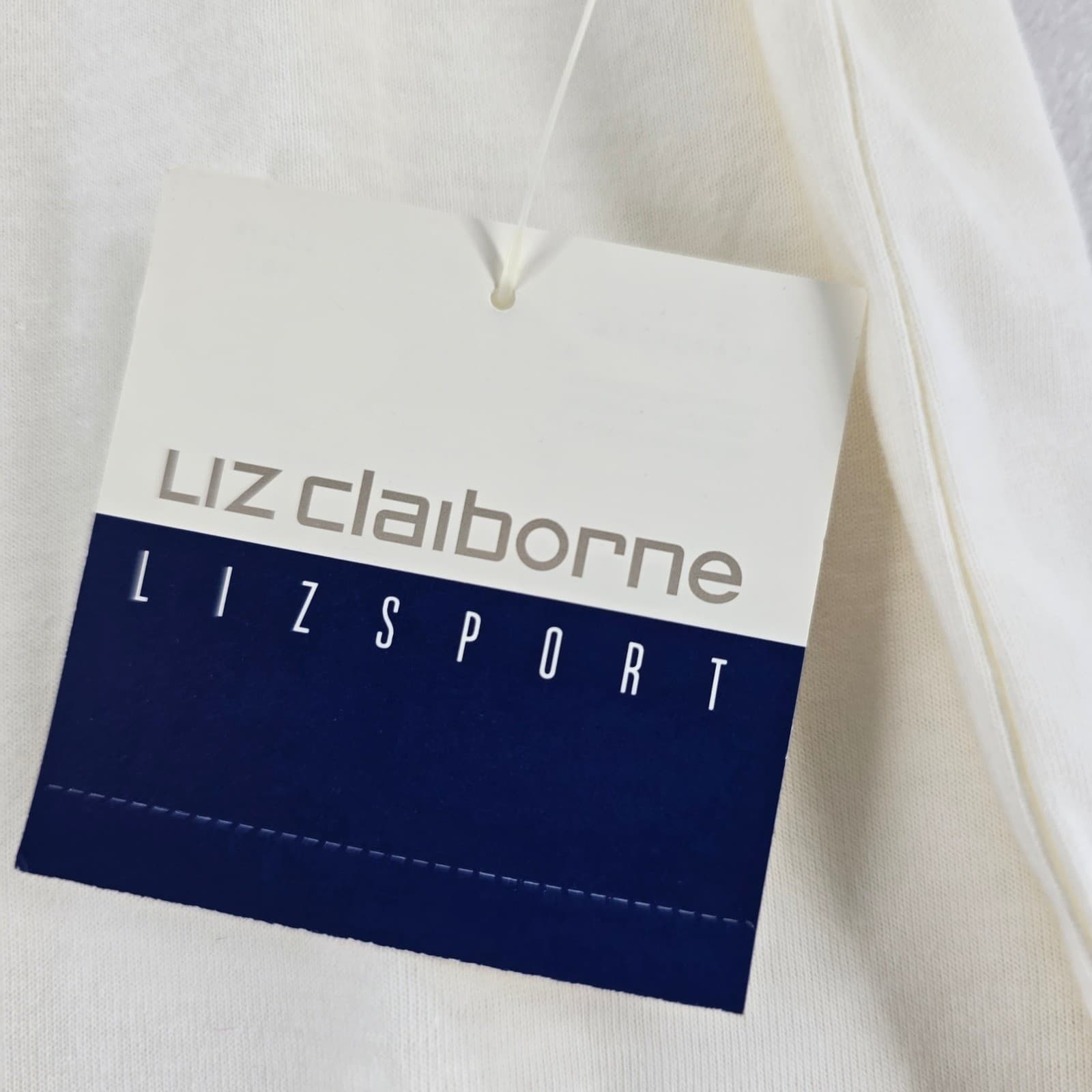 Liz Claiborne Lizsport Shirt Womens Medium Shirt Tan White ONE NWT ONE PRE-OWNED - Thumbnail 11