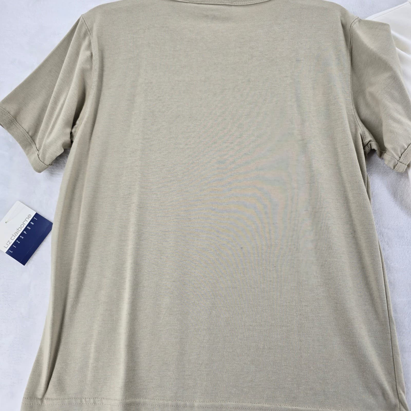 Liz Claiborne Lizsport Shirt Womens Medium Shirt Tan White ONE NWT ONE PRE-OWNED - Thumbnail 8