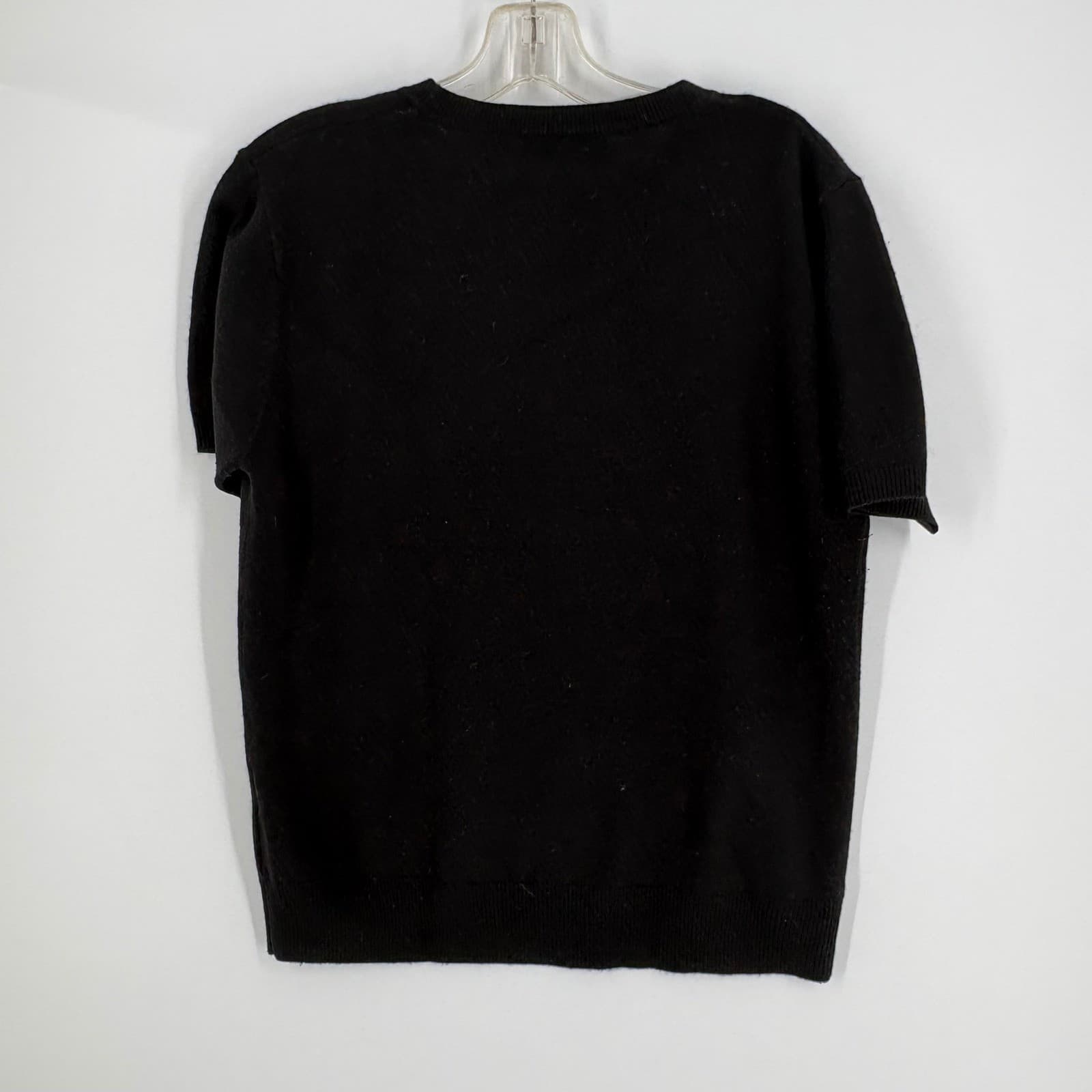 Carolyn Taylor Black Short Sleeve Crew Neck Sweater M/M Acrylic - Thumbnail 6