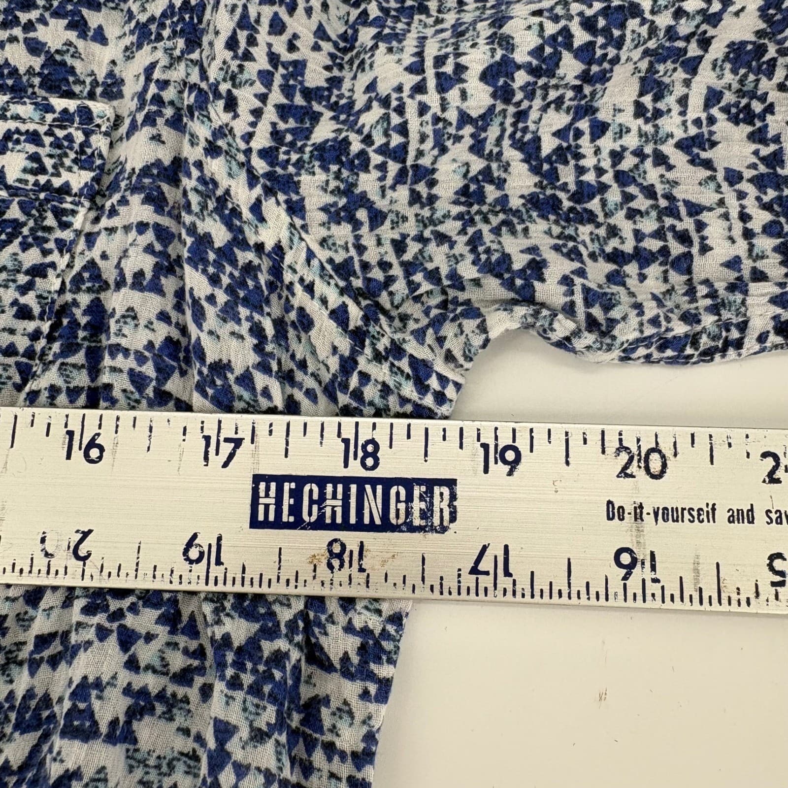 Eddie Bauer Womens Blue White Print Cotton Long Sleeve Classic Fit Shirt L - Thumbnail 6
