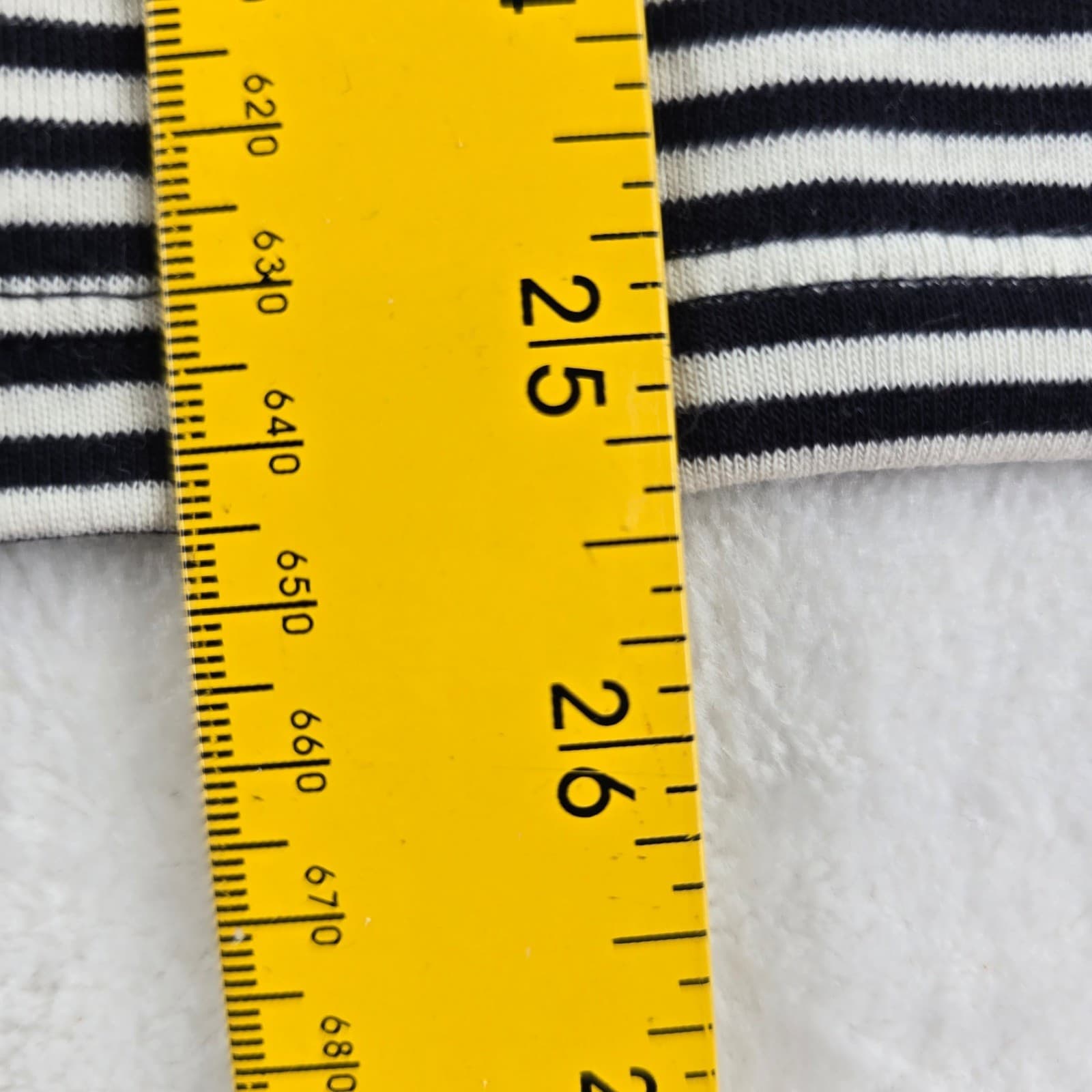 Talbots Tee Womens M Stretch Weekend Tee Navy Blue White Striped Long Sleeve - Thumbnail 6