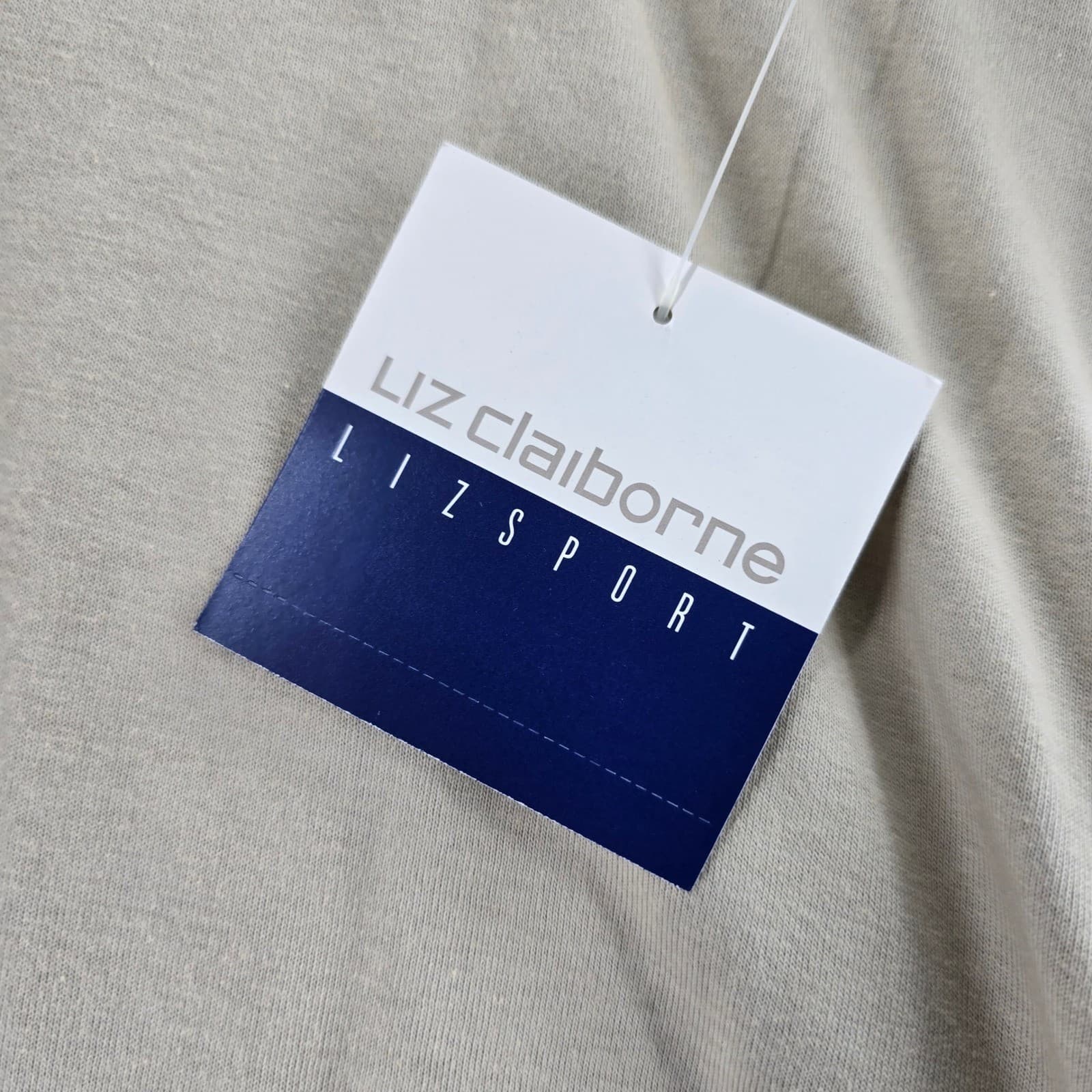 Liz Claiborne Lizsport Shirt Womens Medium Shirt Tan White ONE NWT ONE PRE-OWNED - Thumbnail 5