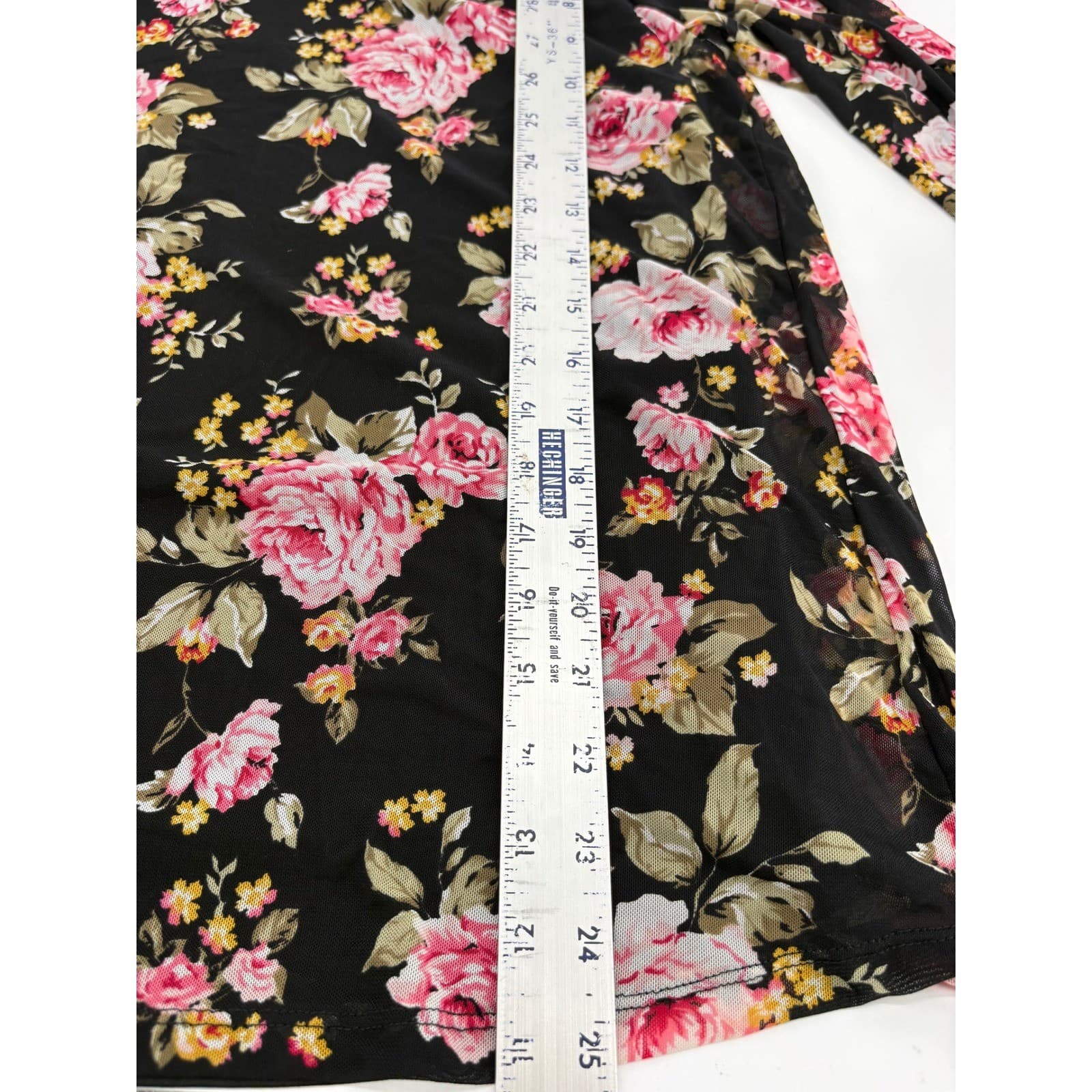 Absolutely Famous XL Floral Sleeveless Dress Black Pink Rose Print - Thumbnail 7