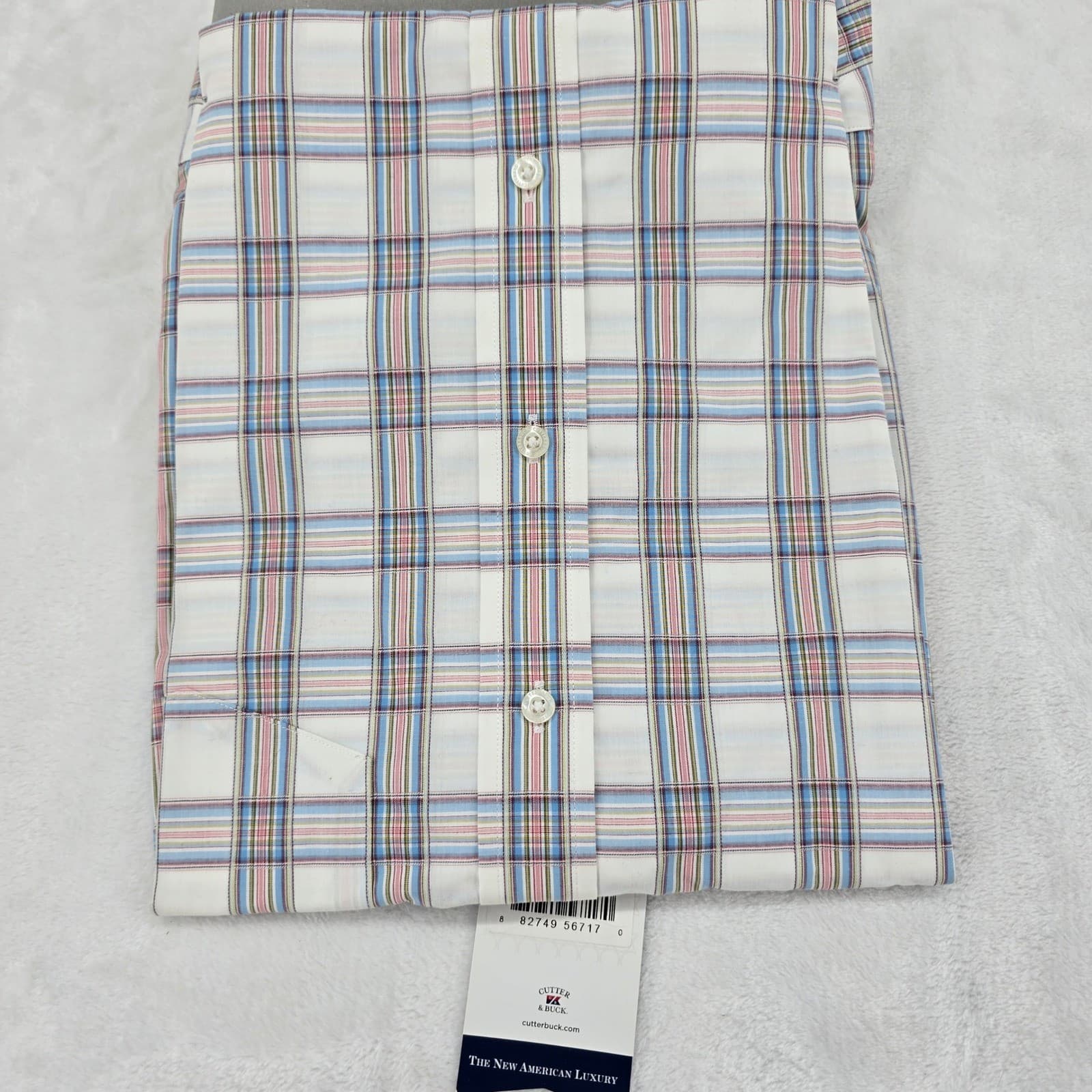 Cutter & Buck Men's XXL Plaid Button Front Dress Shirt NWT Multicolor - Thumbnail 4