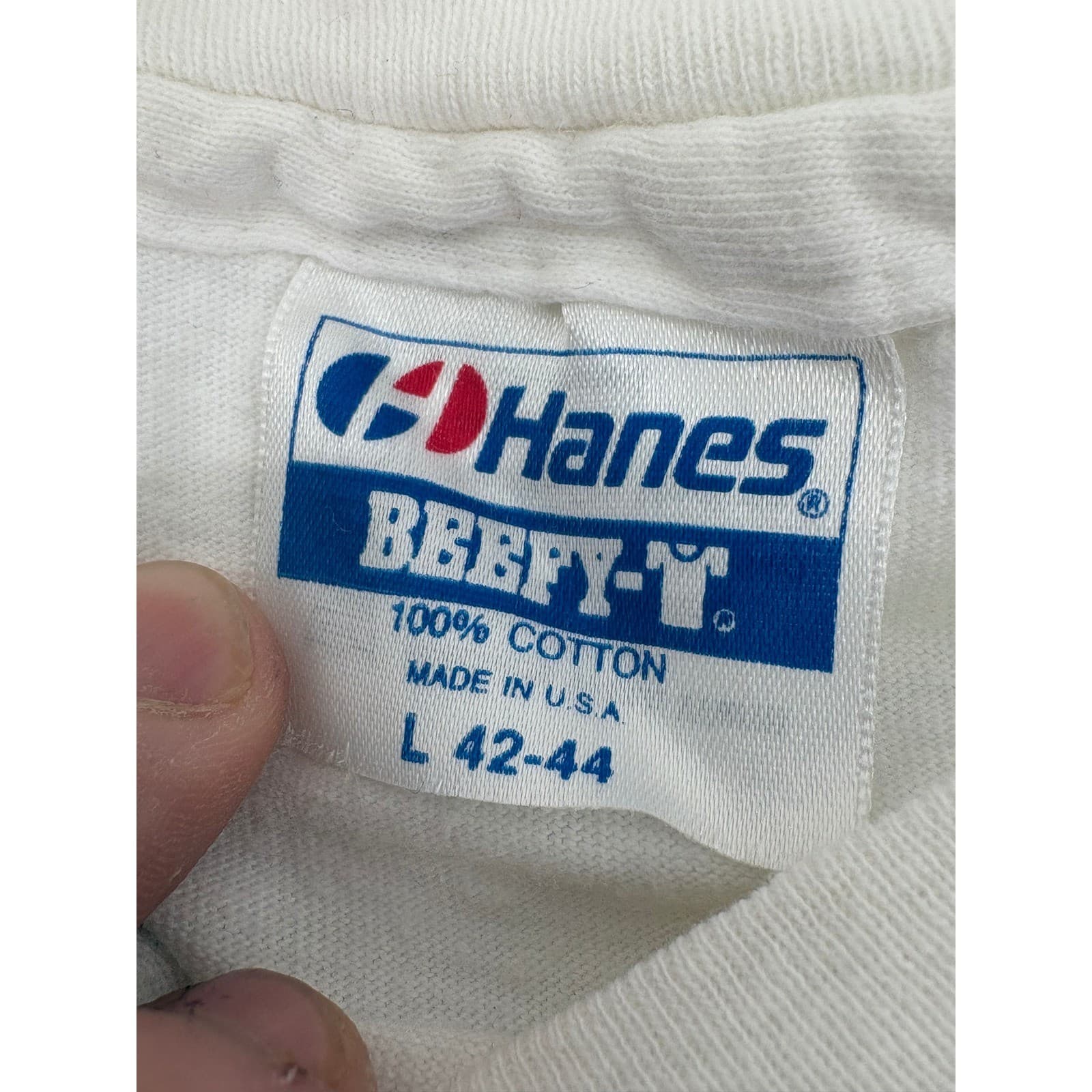 Hanes Beefy-T 1989 Beach Ball Classic Basketball T-Shirt Large Mens Vintage - Thumbnail 2