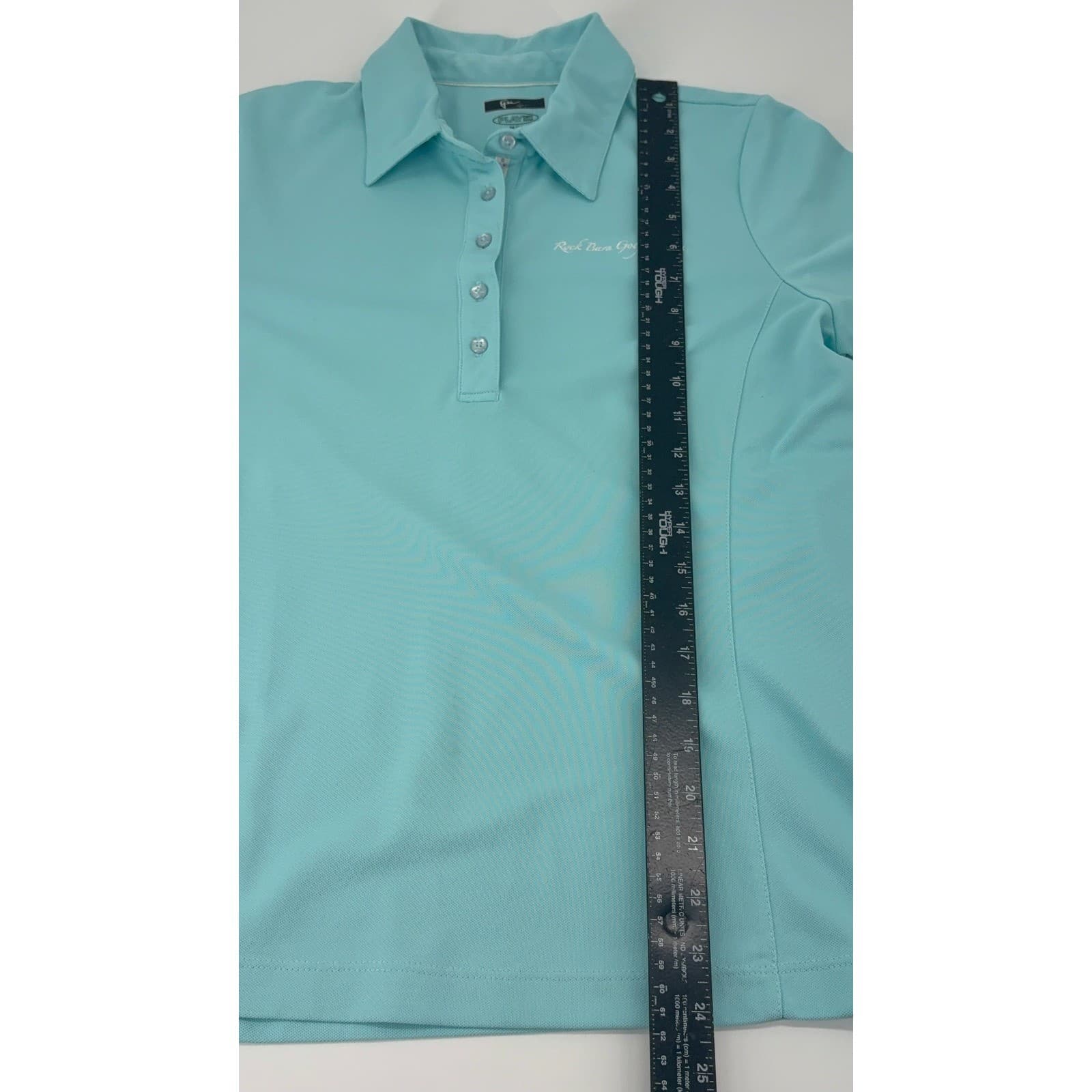 Greg Norman Play Dry Polo Shirt Rock Barn Golf Spa Size M Aqua Blue Womens - Thumbnail 6