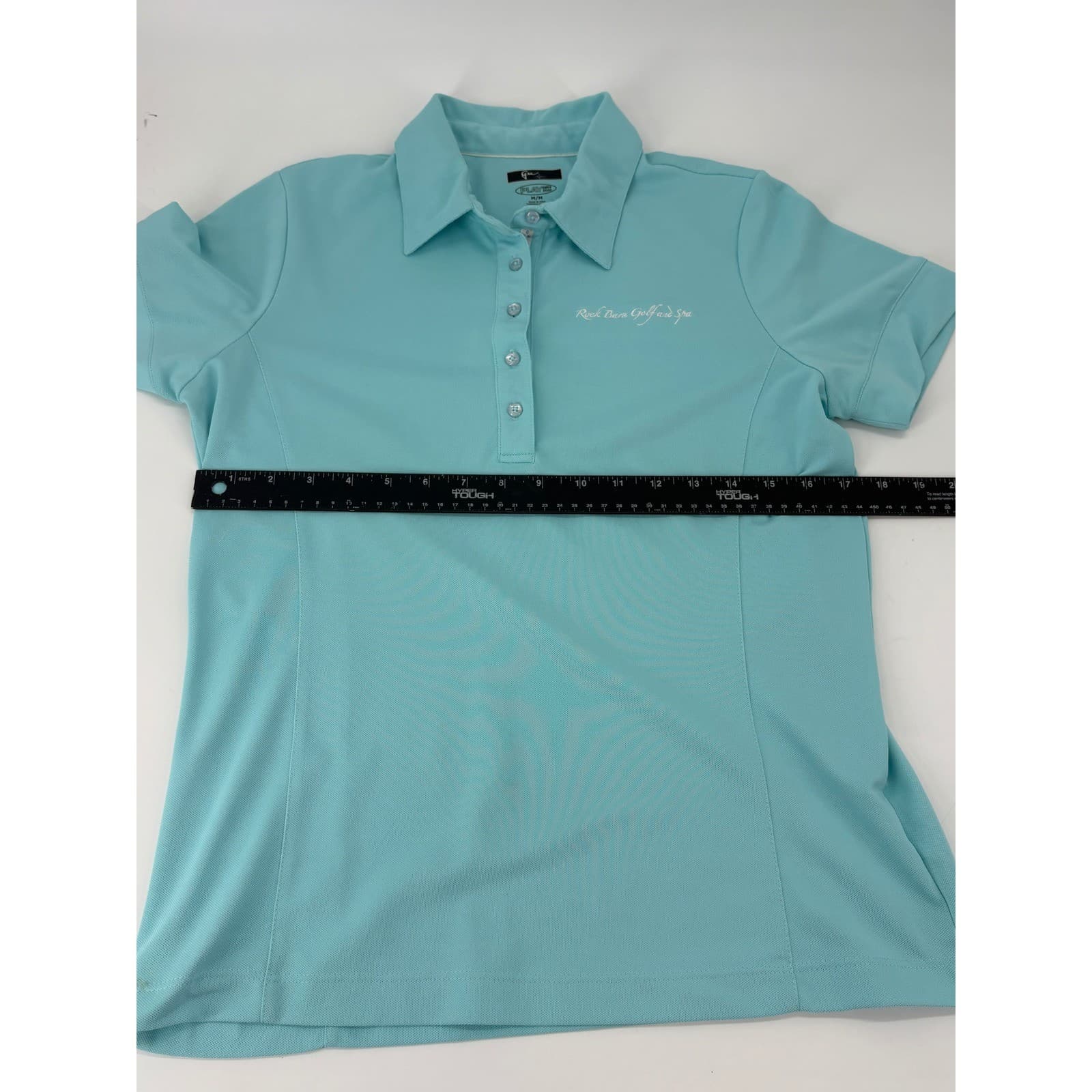 Greg Norman Play Dry Polo Shirt Rock Barn Golf Spa Size M Aqua Blue Womens - Thumbnail 5