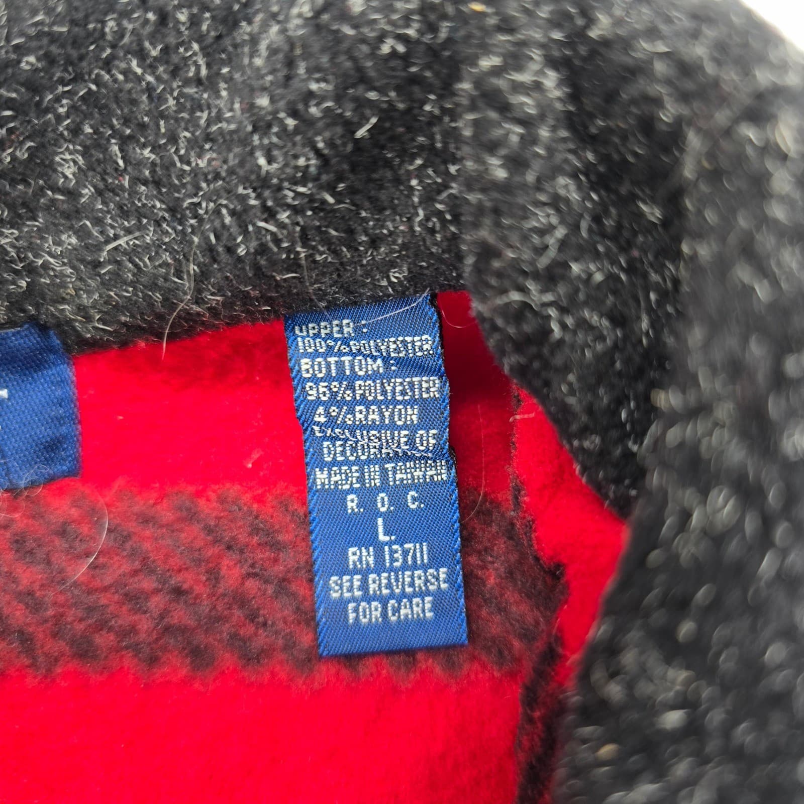 Karen Scott Fleece Jacket Womens L Button Up Red Black Plaid Christmas Snowman - Thumbnail 3