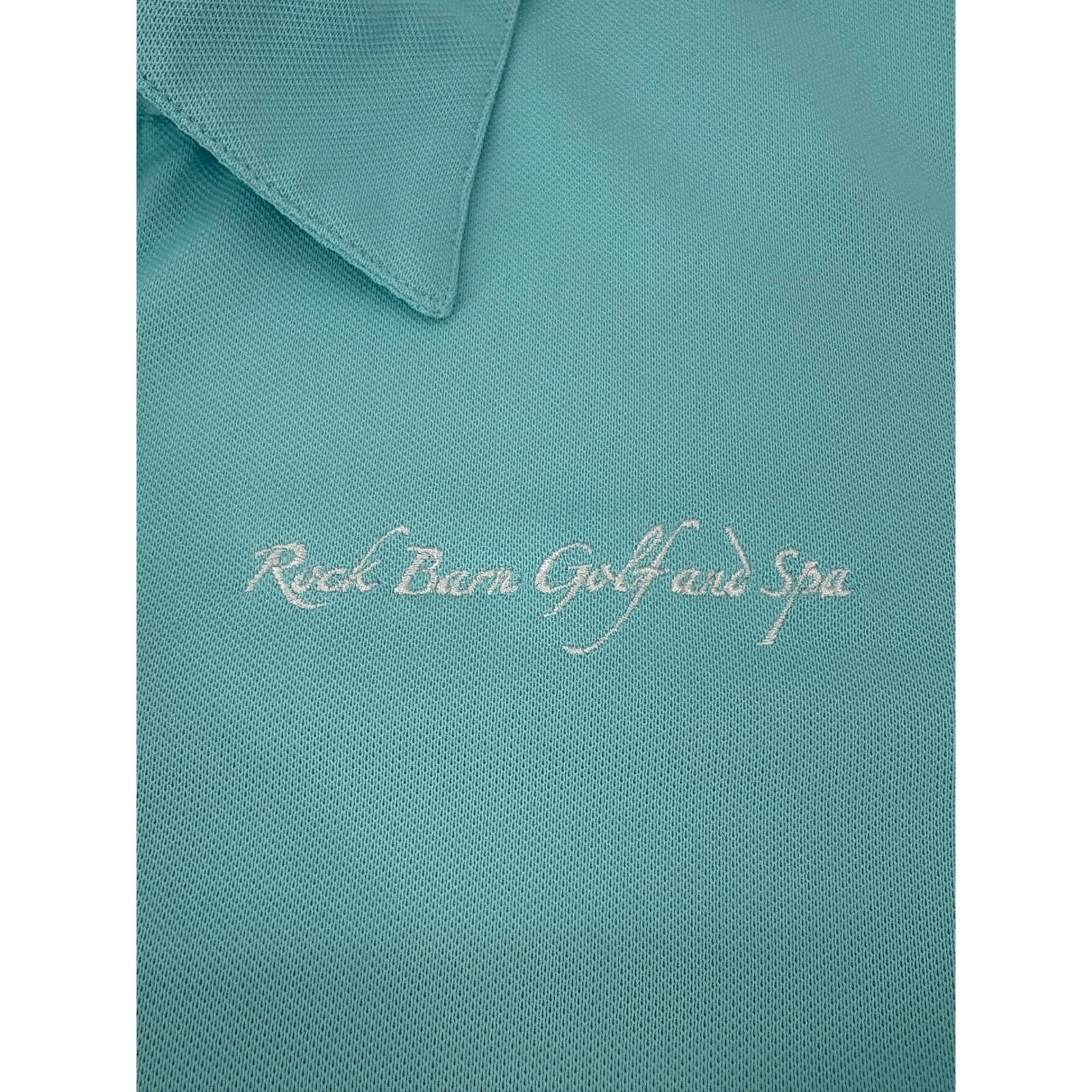 Greg Norman Play Dry Polo Shirt Rock Barn Golf Spa Size M Aqua Blue Womens - Thumbnail 3