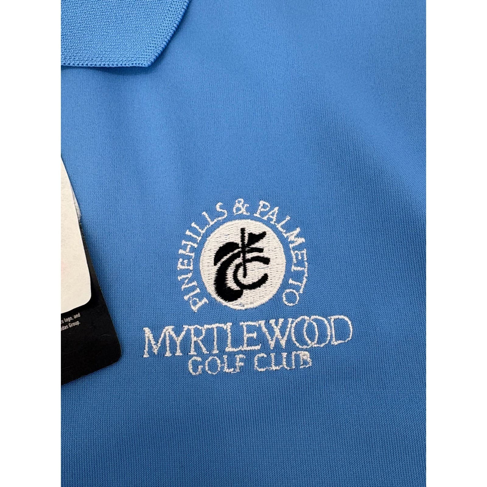 Adidas Puremotion Golf Polo Shirt Myrtlewood Golf Club Small Blue Mens NEW - Thumbnail 3