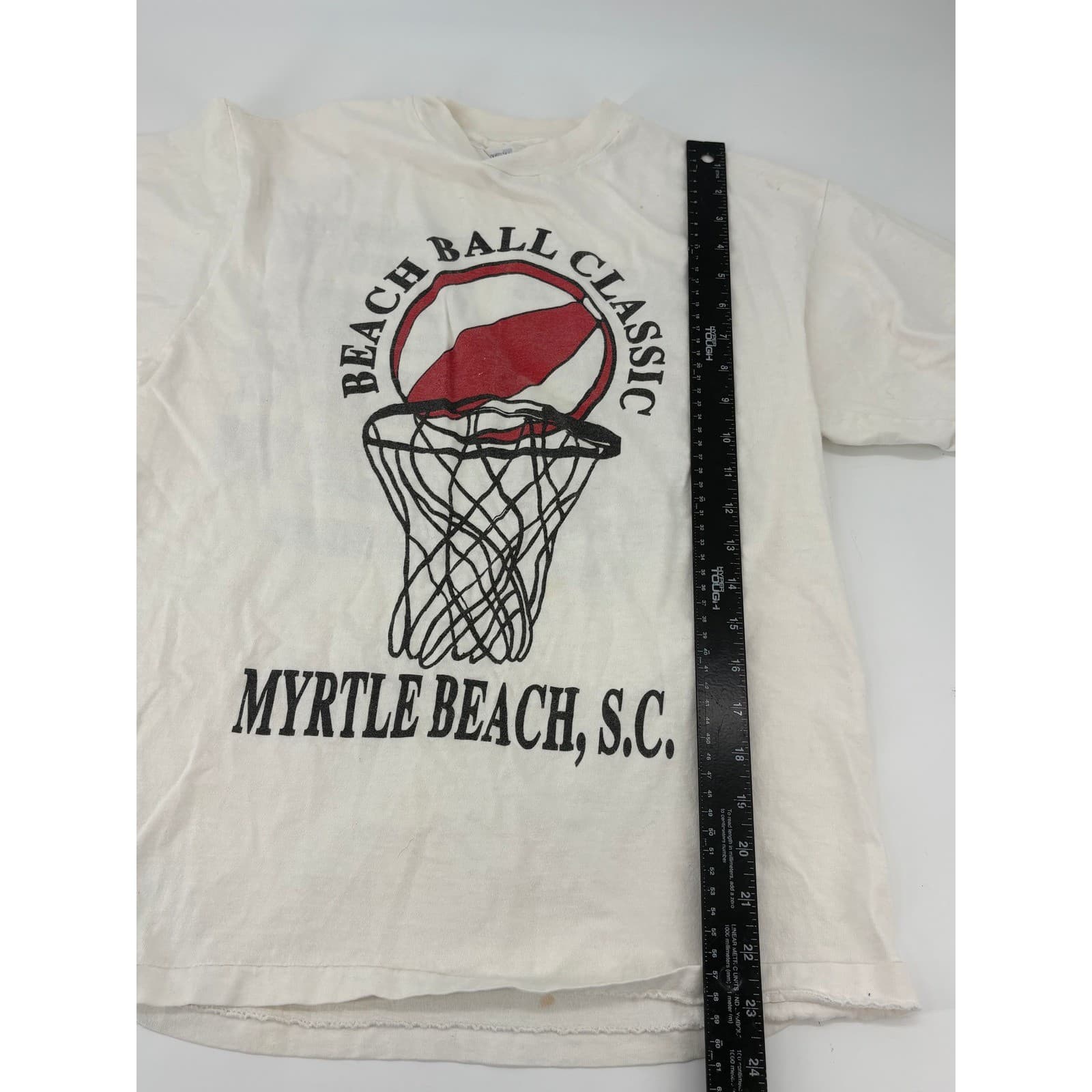 Hanes Beefy-T 1989 Beach Ball Classic Basketball T-Shirt Large Mens Vintage - Thumbnail 3
