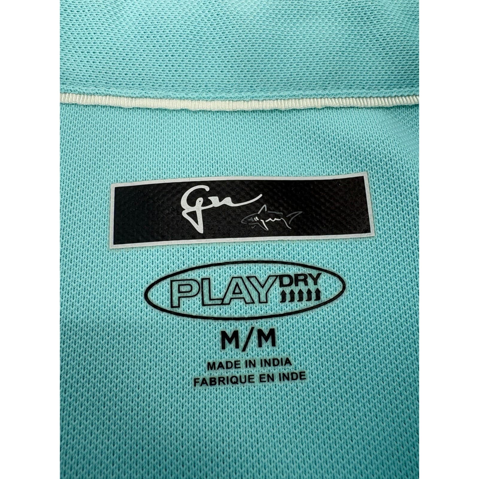 Greg Norman Play Dry Polo Shirt Rock Barn Golf Spa Size M Aqua Blue Womens - Thumbnail 2