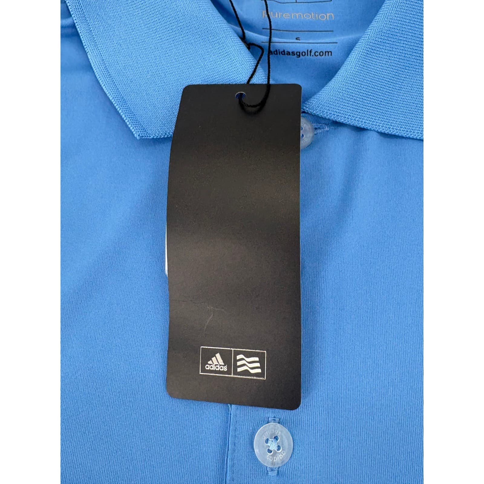 Adidas Puremotion Golf Polo Shirt Myrtlewood Golf Club Small Blue Mens NEW - Thumbnail 5