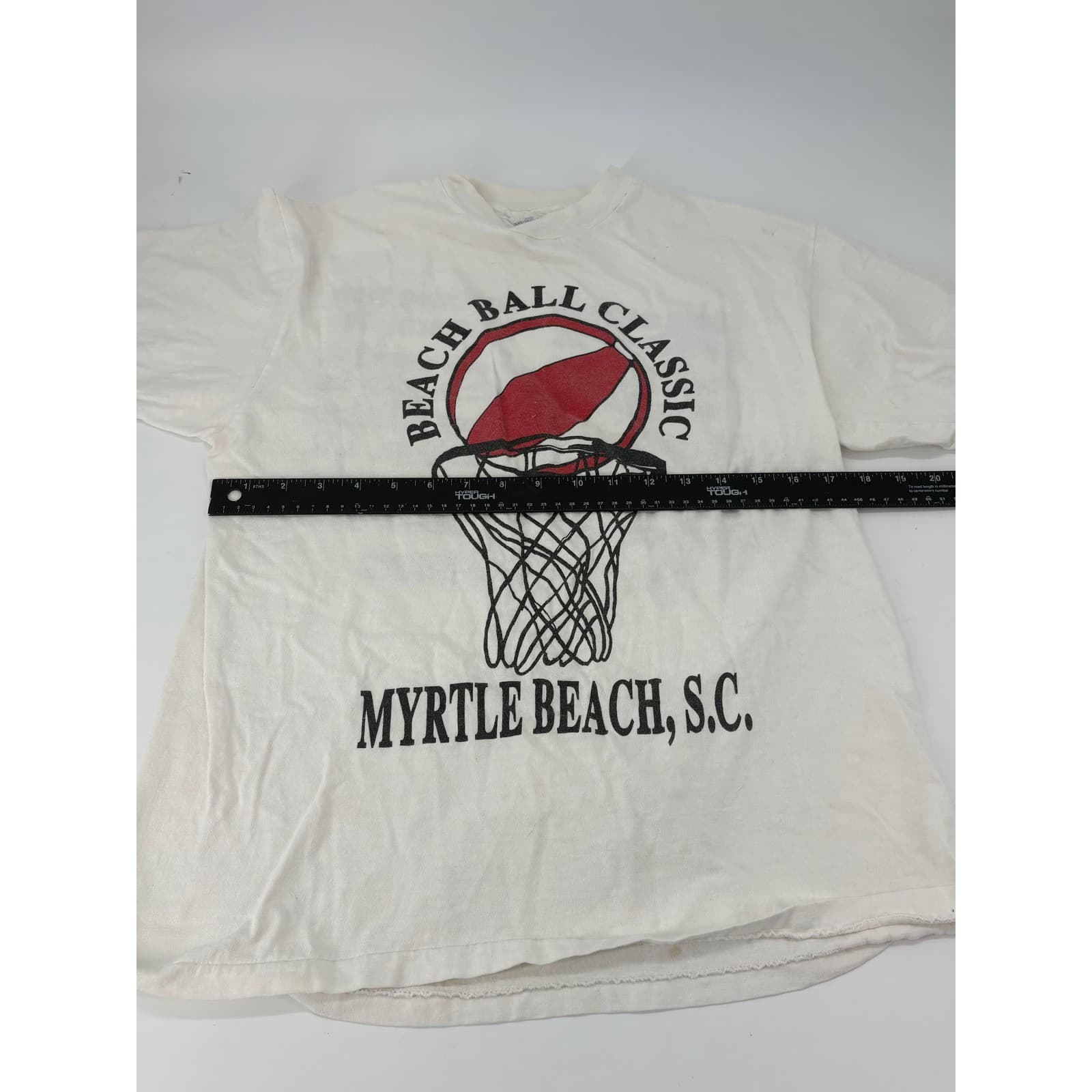 Hanes Beefy-T 1989 Beach Ball Classic Basketball T-Shirt Large Mens Vintage - Thumbnail 4