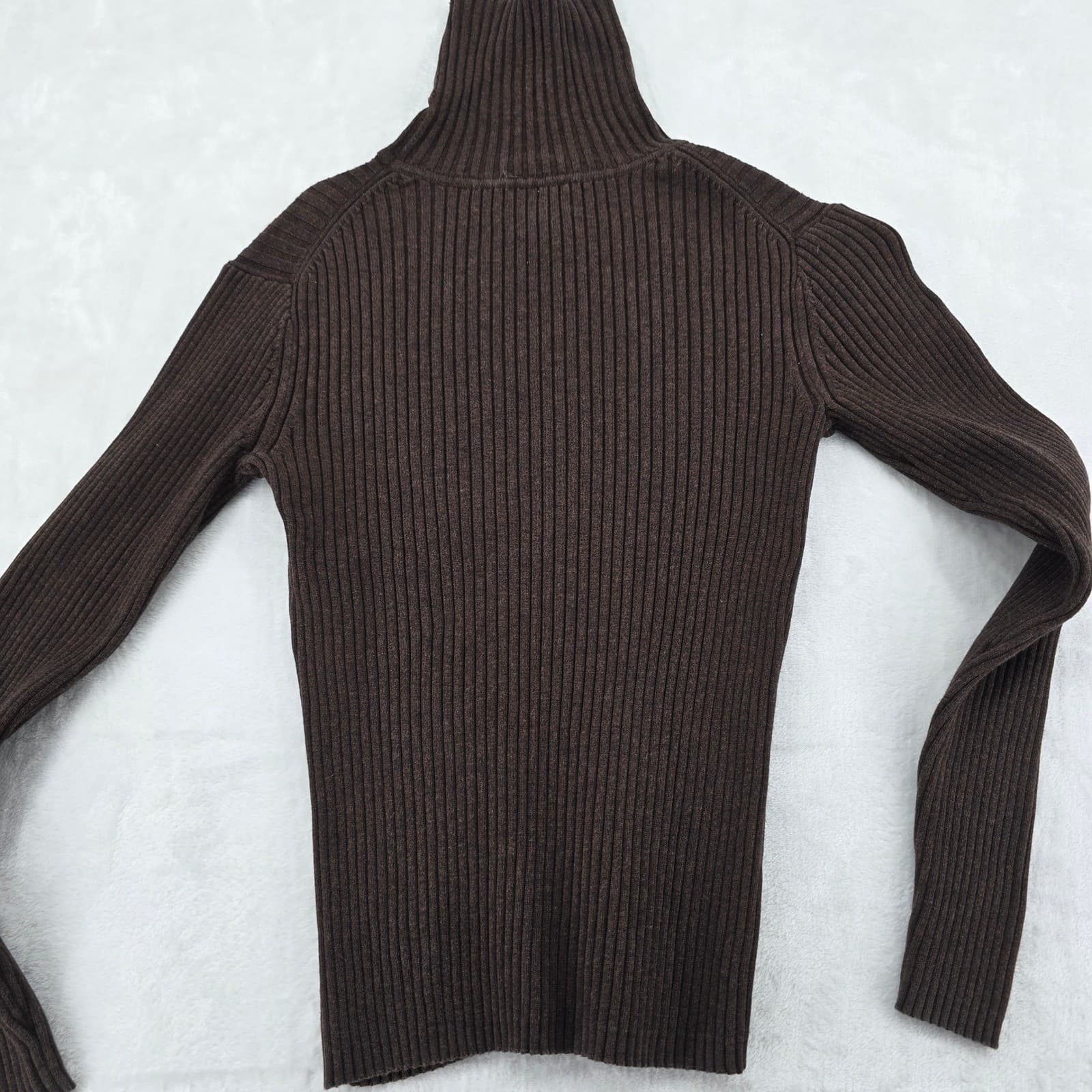 Pendleton Sweater Womens S Turtleneck Brown Ribbed Knit 100% Cotton Long Sleeve - Thumbnail 5