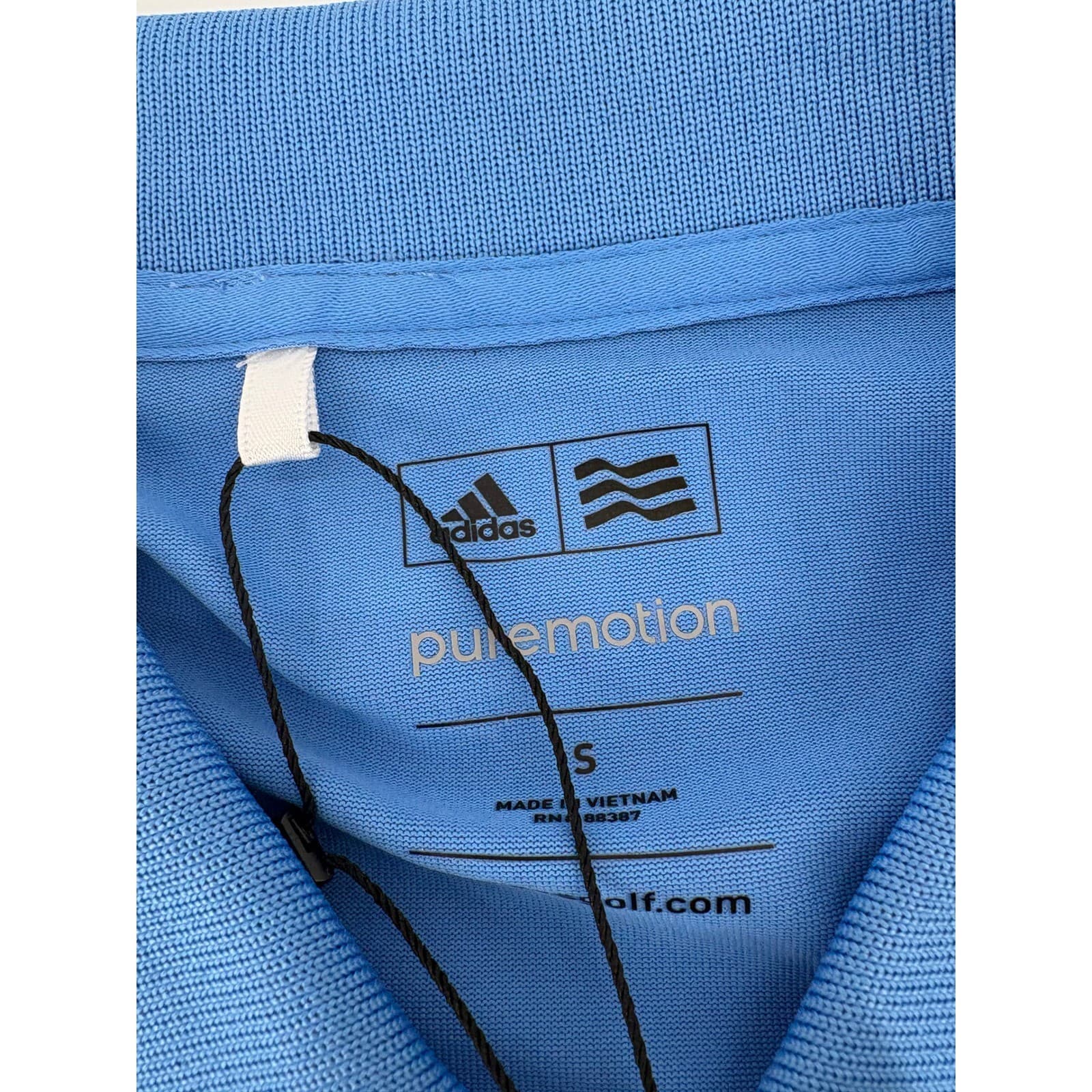 Adidas Puremotion Golf Polo Shirt Myrtlewood Golf Club Small Blue Mens NEW - Thumbnail 2