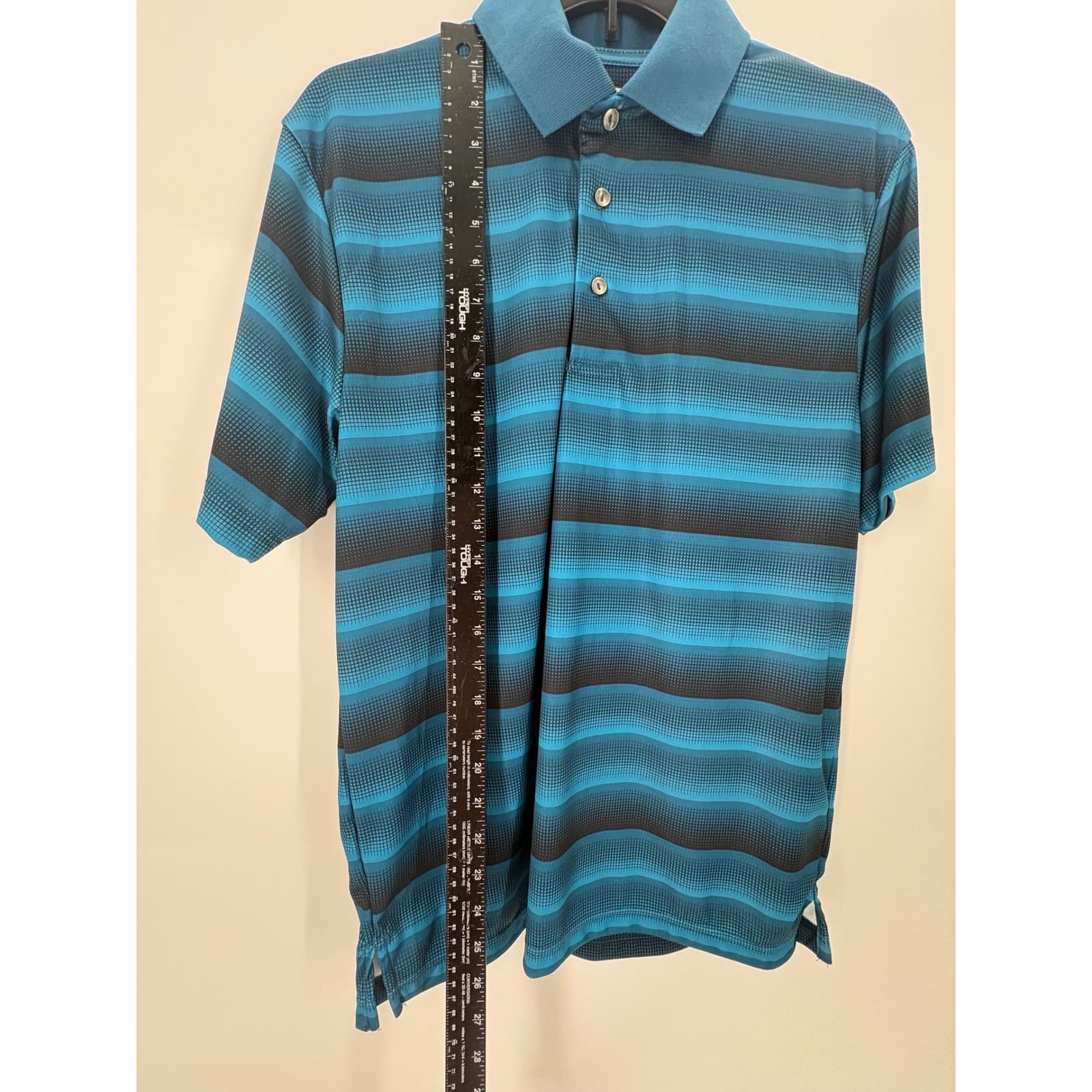 Ben Hogan Performance Polo Shirt Striped Small Blue Black Women's Men's - Thumbnail 3